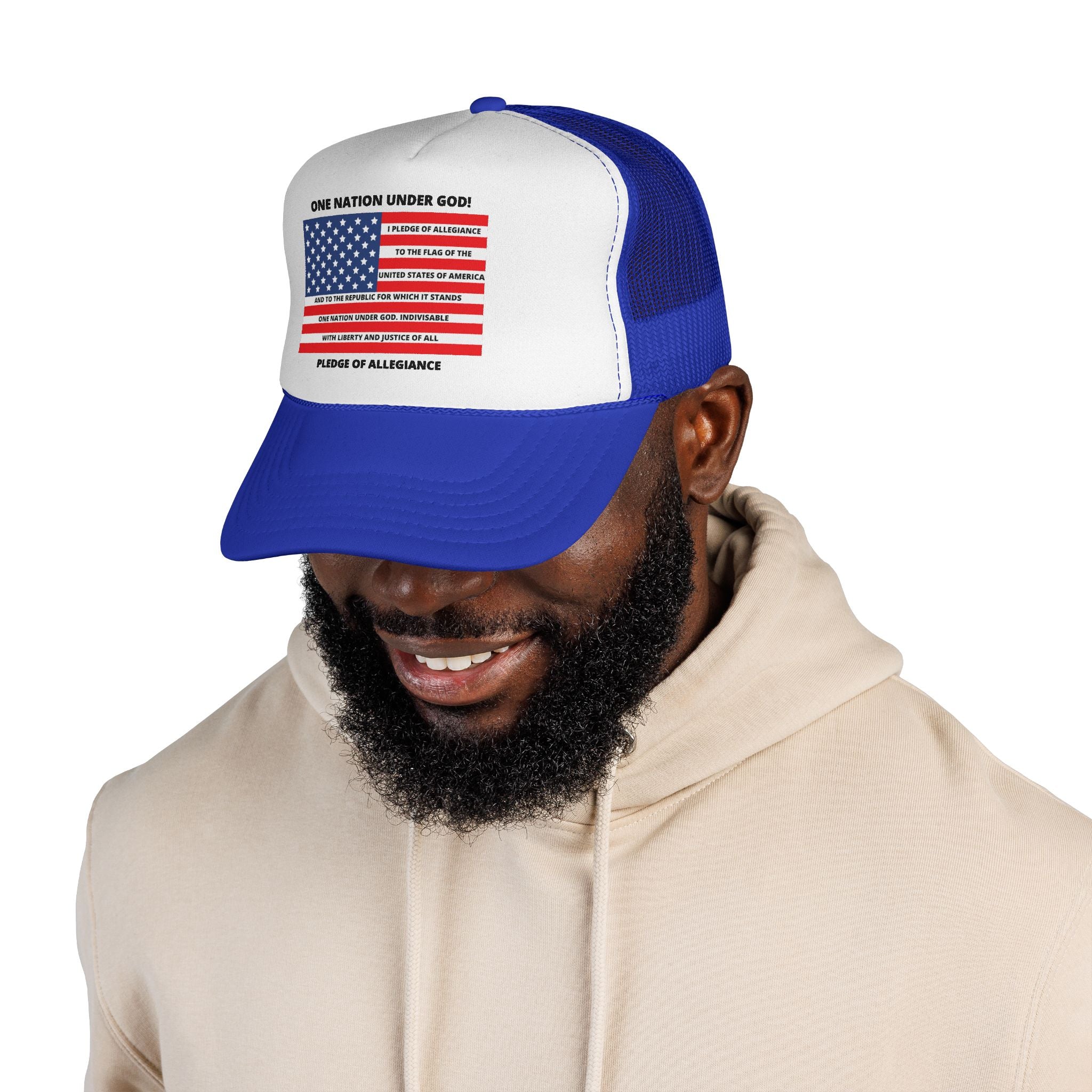Pledge of Allegiance Trucker Cap — "One Nation Under GOD" Patriotic Hat