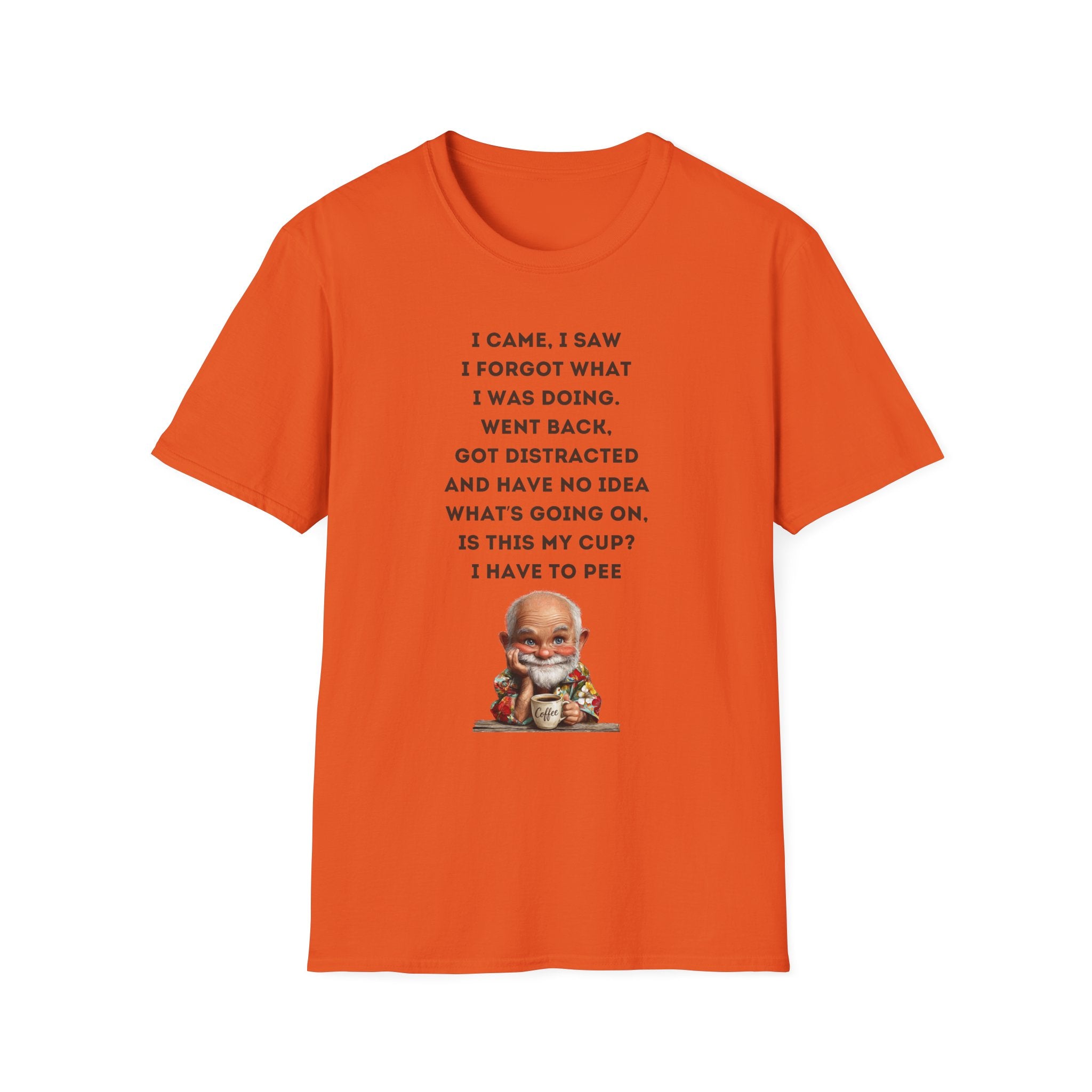 Funny Forgetful Grandpa Quote T-Shirt | Retro Grandpa I Got to Pee Illustration