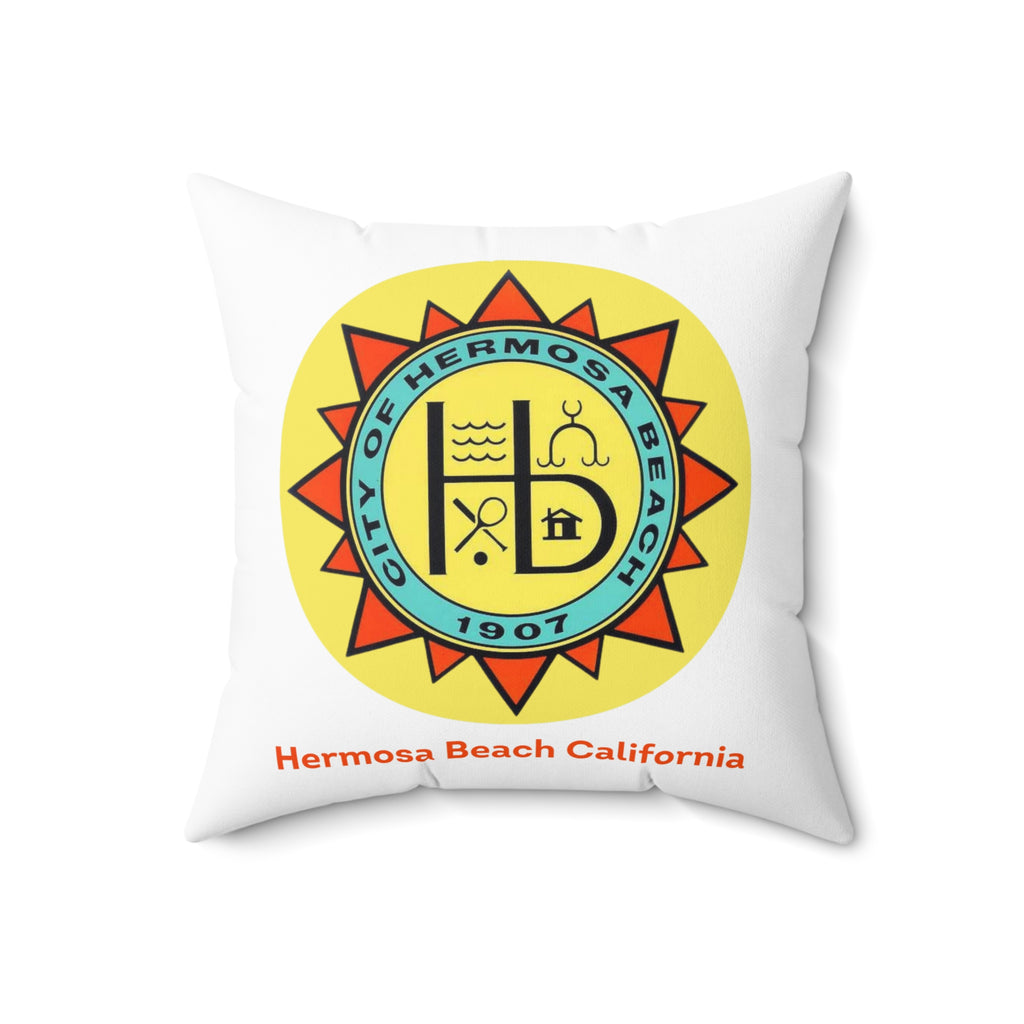 Hermosa Beach California 90254 MAP Spun Polyester Square Pillow
