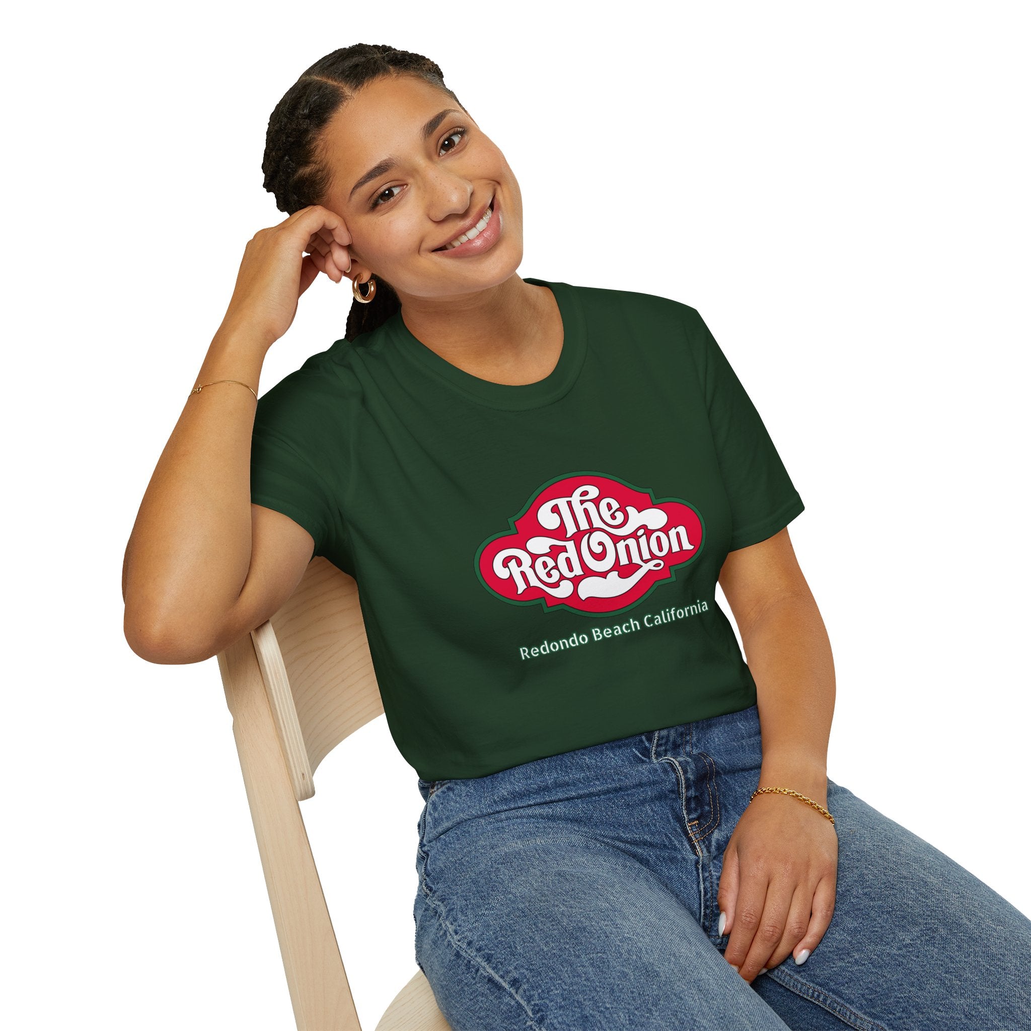 Red Onion Redondo Beach California  Restaurant  Retro Tee, Soft Cotton Shirt, Casual Vintage T-Shirt #OldSouthBay.com
