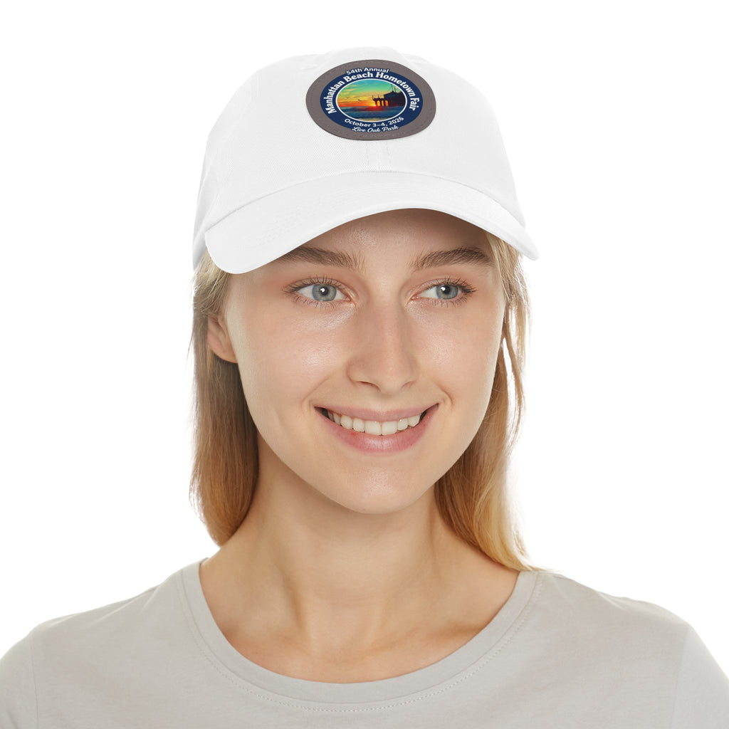 Manhattan Beach Hometown Fair 2026  Beach  Live Oak Park Annual Festival Round Leather Patch Hat