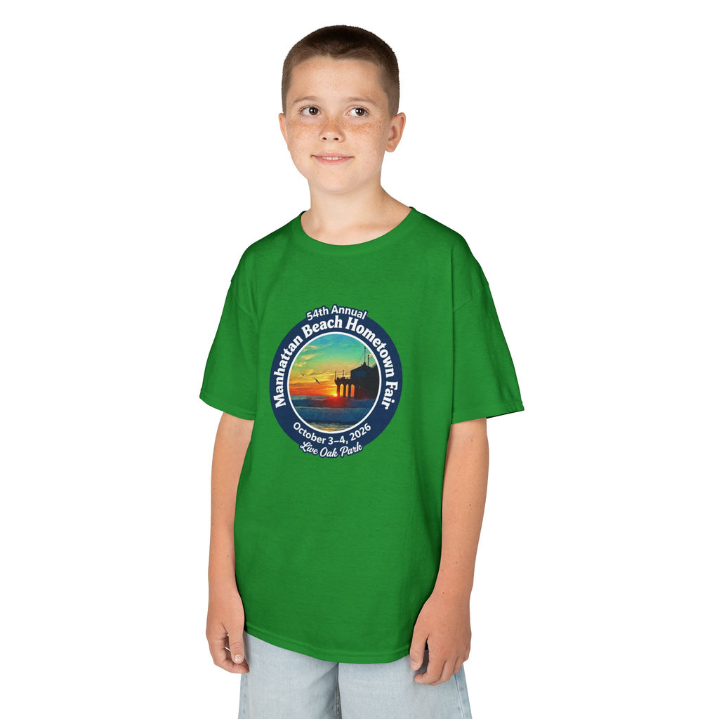 Kids Tee — Manhattan Beach Hometown Fair 2026 Sunset Logo