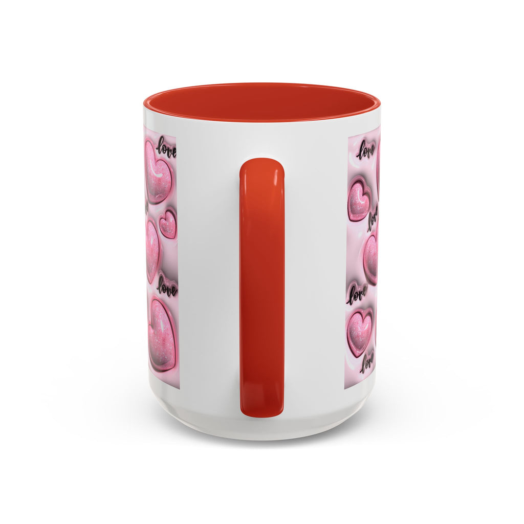 Pink Heart Pattern love Mug | Accent Coffee Mug 11oz 15oz