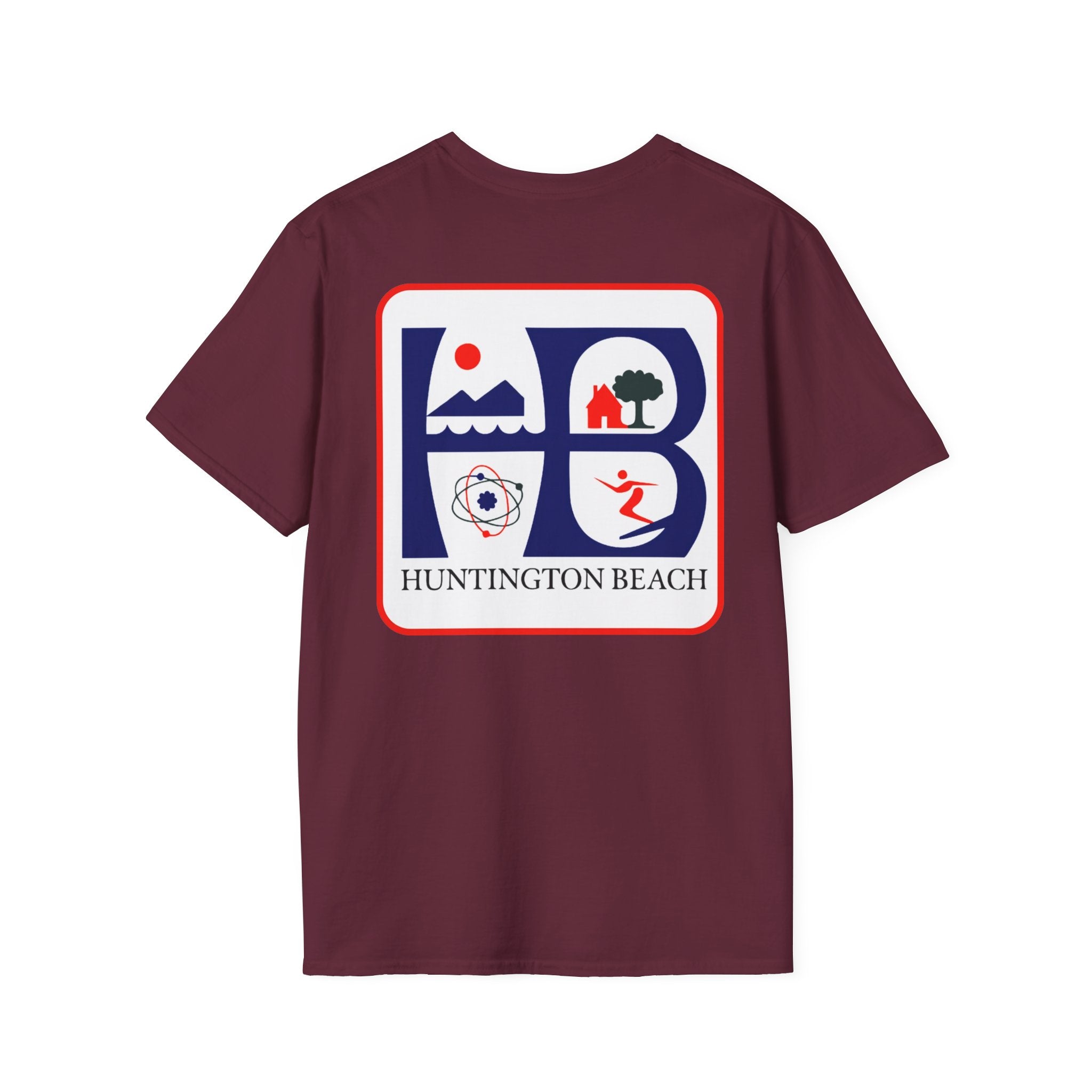 Huntington Beach Retro HB Logo T-Shirt  (printed 3 places)