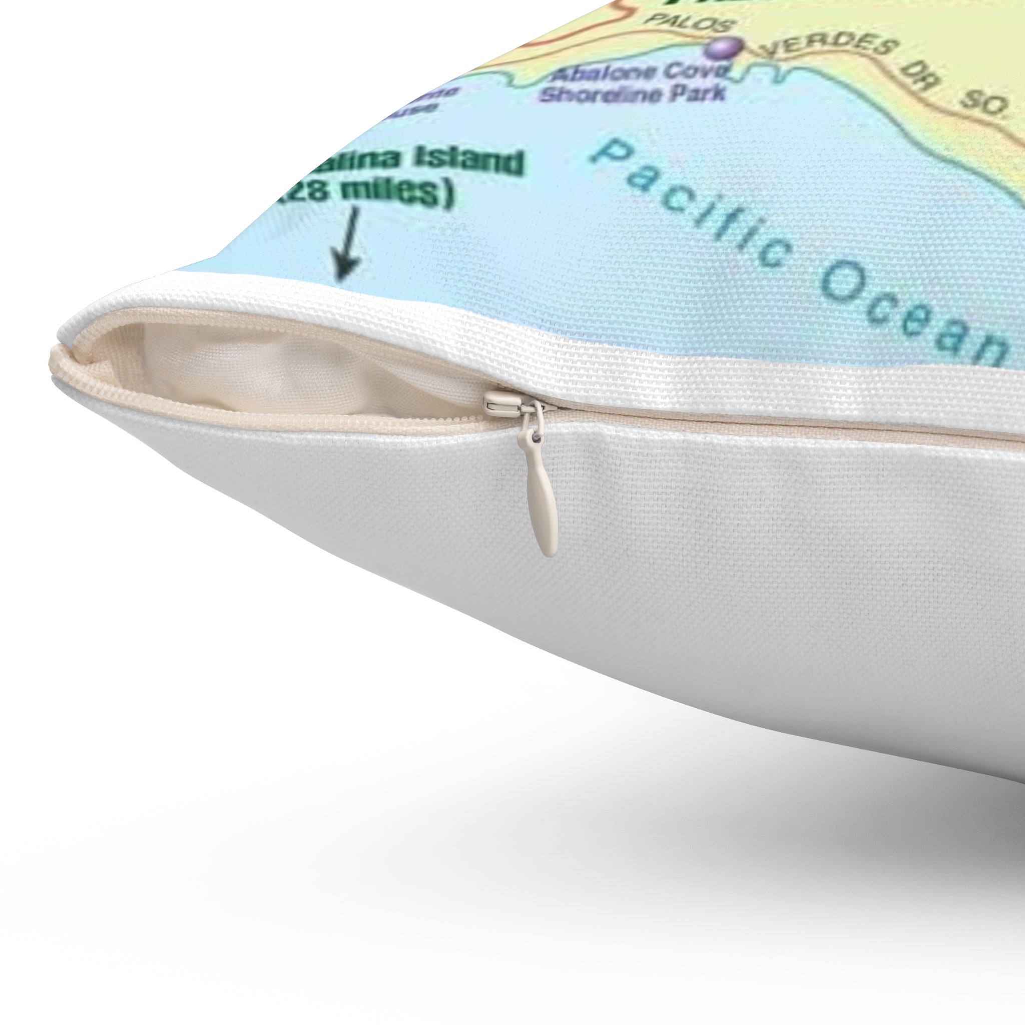 Redondo Beach California 90277 90278 MAP Spun Polyester Square Pillow