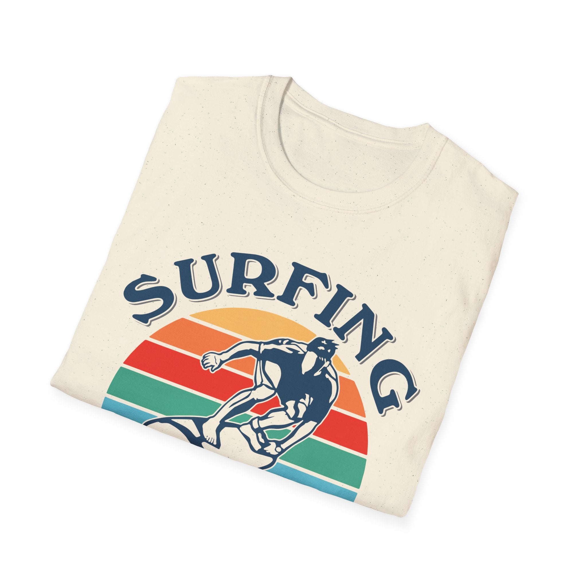 Surfing Makes Me Happy T-Shirt | Retro Sunset Surfer Graphic