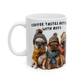 Cozy Pugs in Scarves Mug | Coffee Lover Ceramic Mug