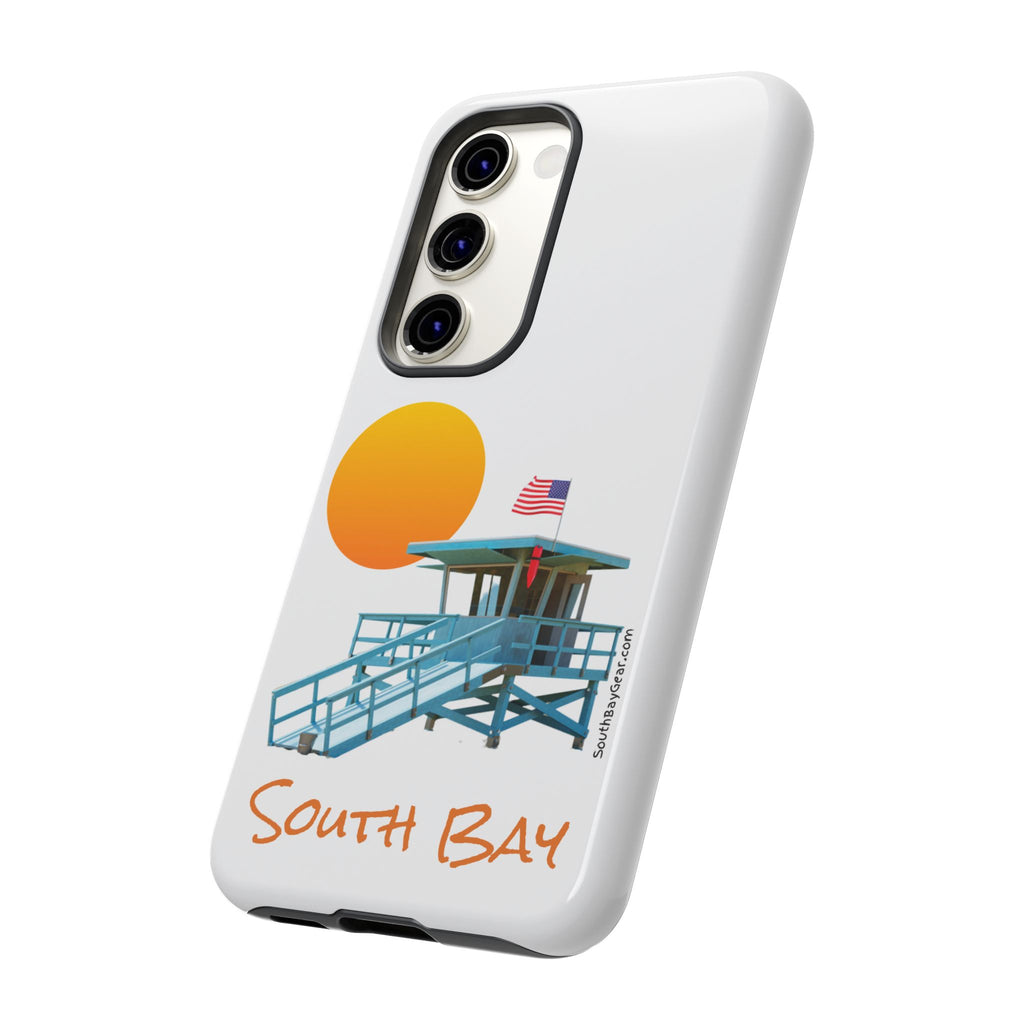 South Bay Lifeguard Stand with American Flag Tough Phone Cases