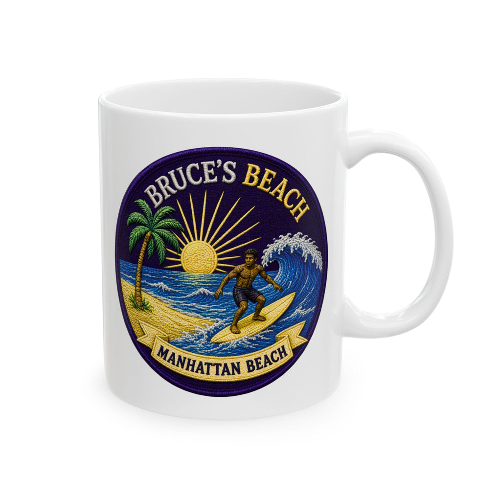 Bruce's Beach Ceramic Mug — Manhattan Beach California & Surf Design (11oz, 15oz)