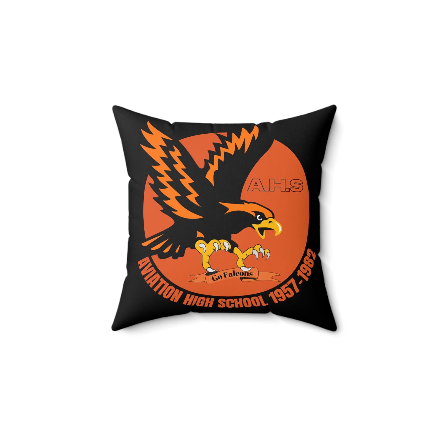 Aviation High School Go Falcons Gone But Not Forgotten Faux Suede Square Pillow
