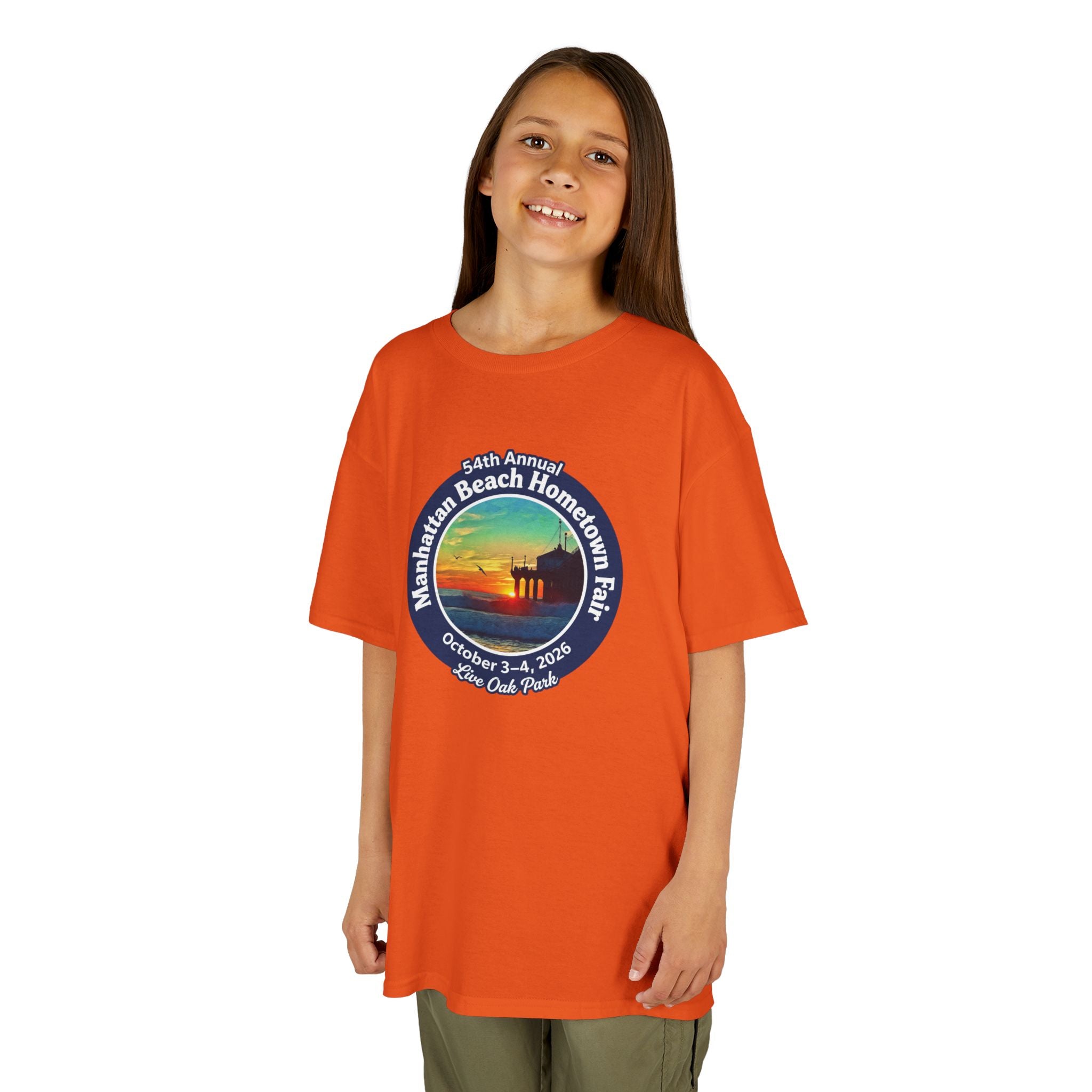 Kids Tee — Manhattan Beach Hometown Fair 2026 Sunset Logo