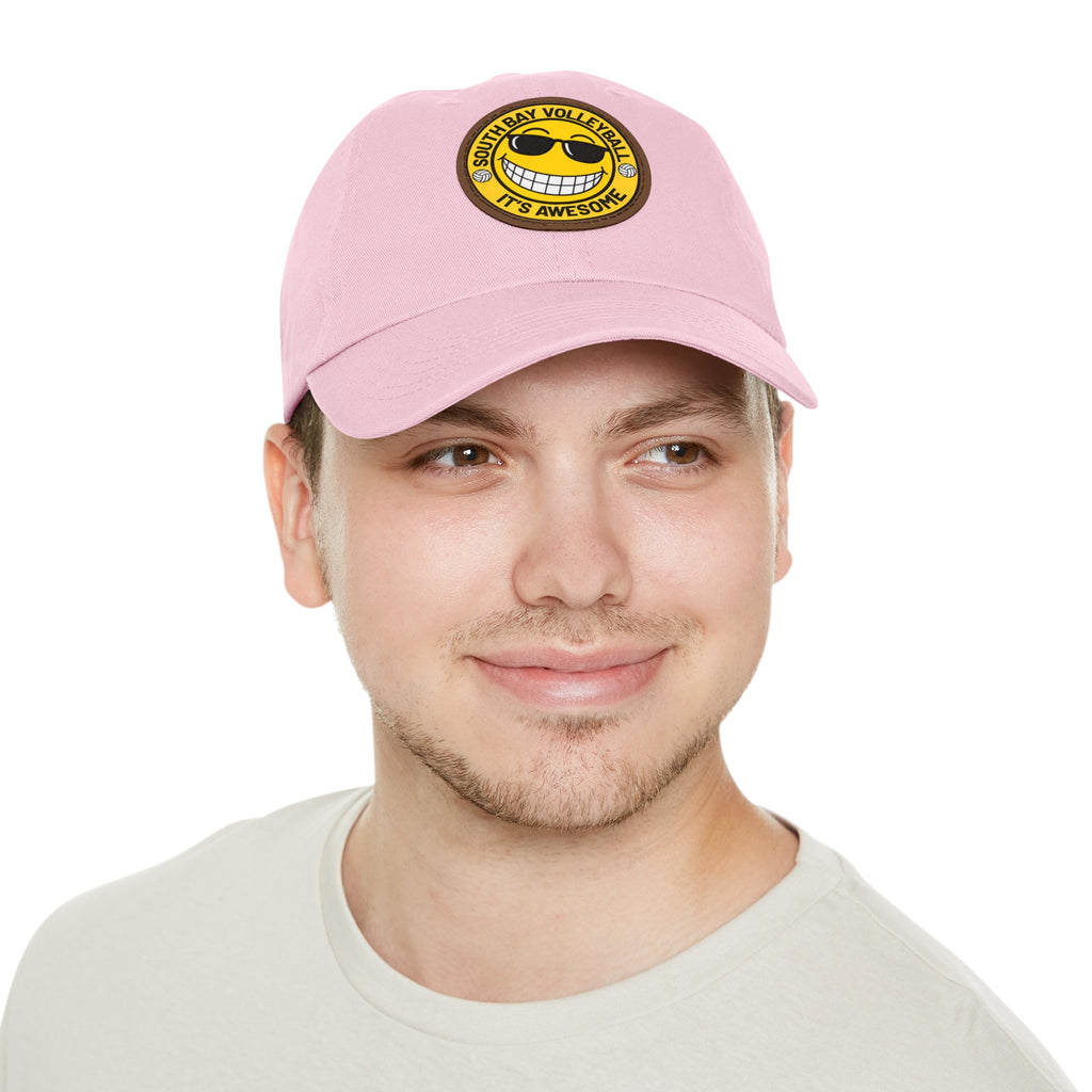 Volleyball Smiley Mom and Dad Hat — "South Bay Volleyball: It’s Awesome" Leather Patch