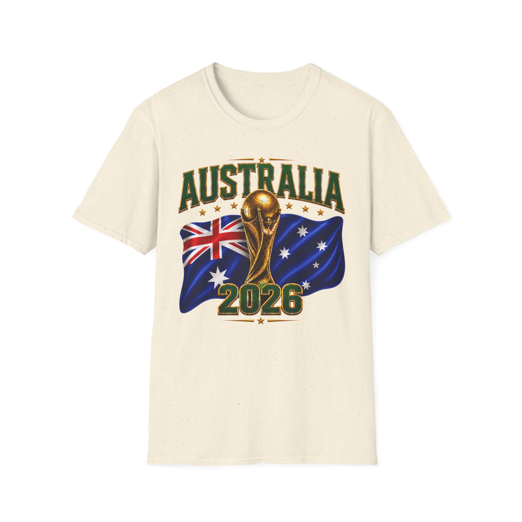 Australia 2026 Soccer World Cup T-Shirt — Aussie Flag & Trophy Design
