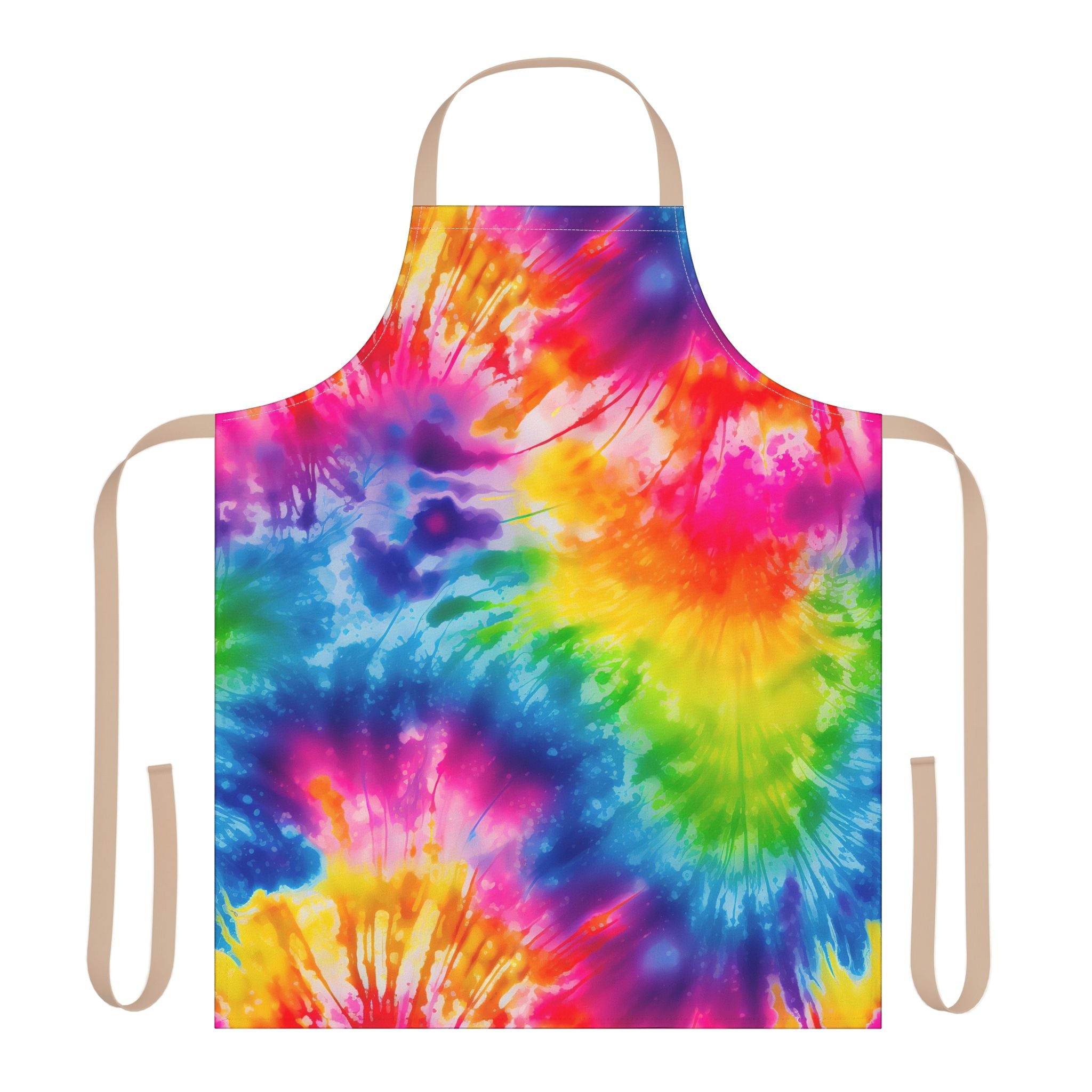 Tie-Dye Colorful Kitchen Apron – Bright Rainbow Cooking & BBQ Apron