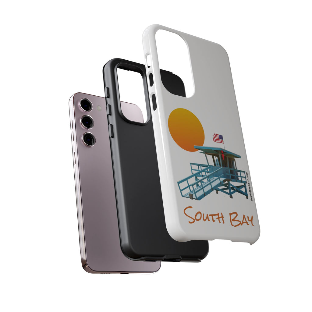 South Bay Lifeguard Stand with American Flag Tough Phone Cases