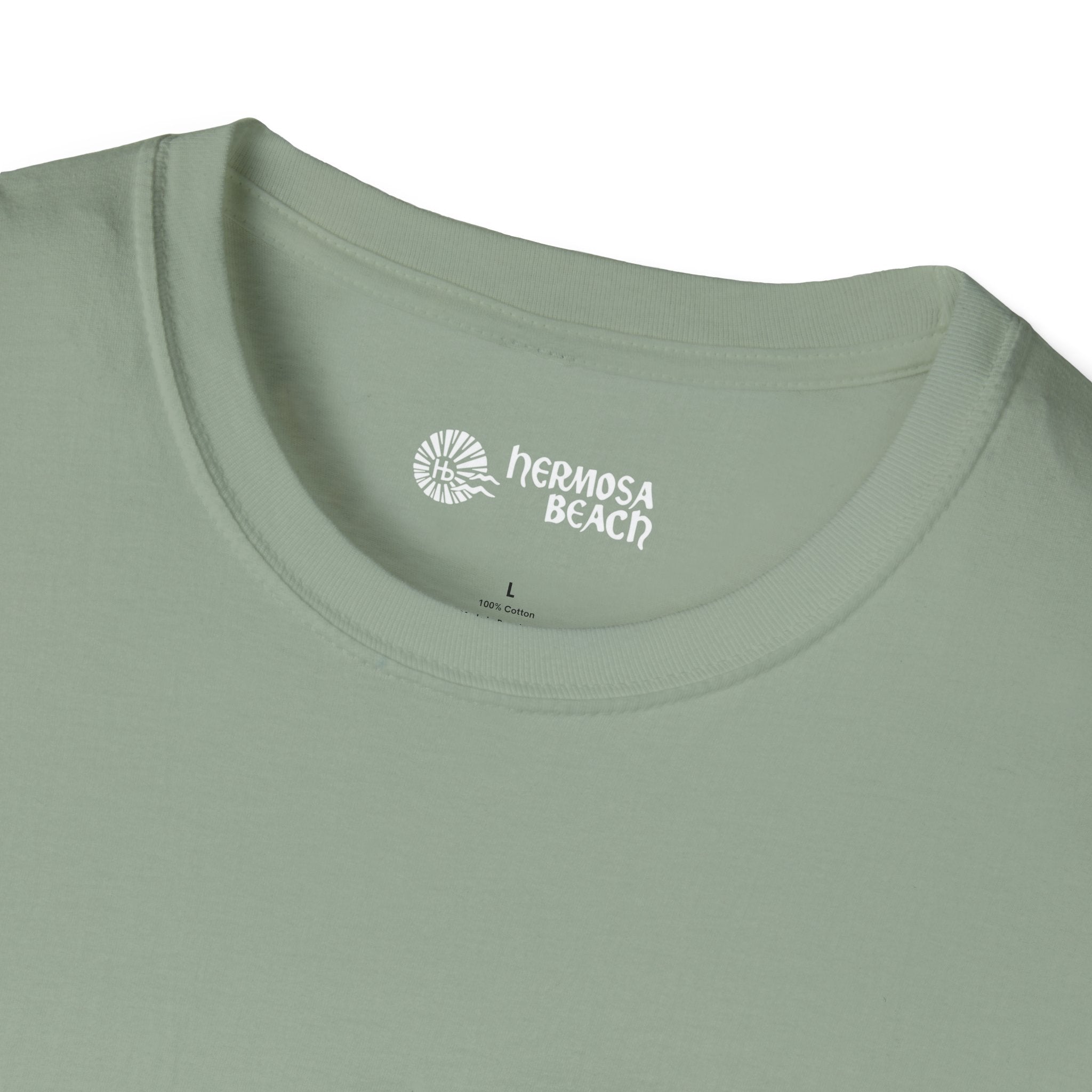 Hermosa Beach Sunburst Wave T-Shirt (printed front back neck) | Hb Minimal Logo Tee