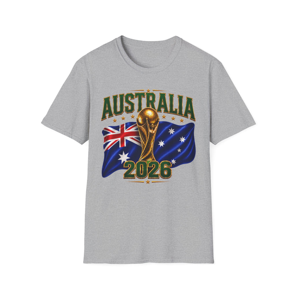 Australia 2026 Soccer World Cup T-Shirt — Aussie Flag & Trophy Design