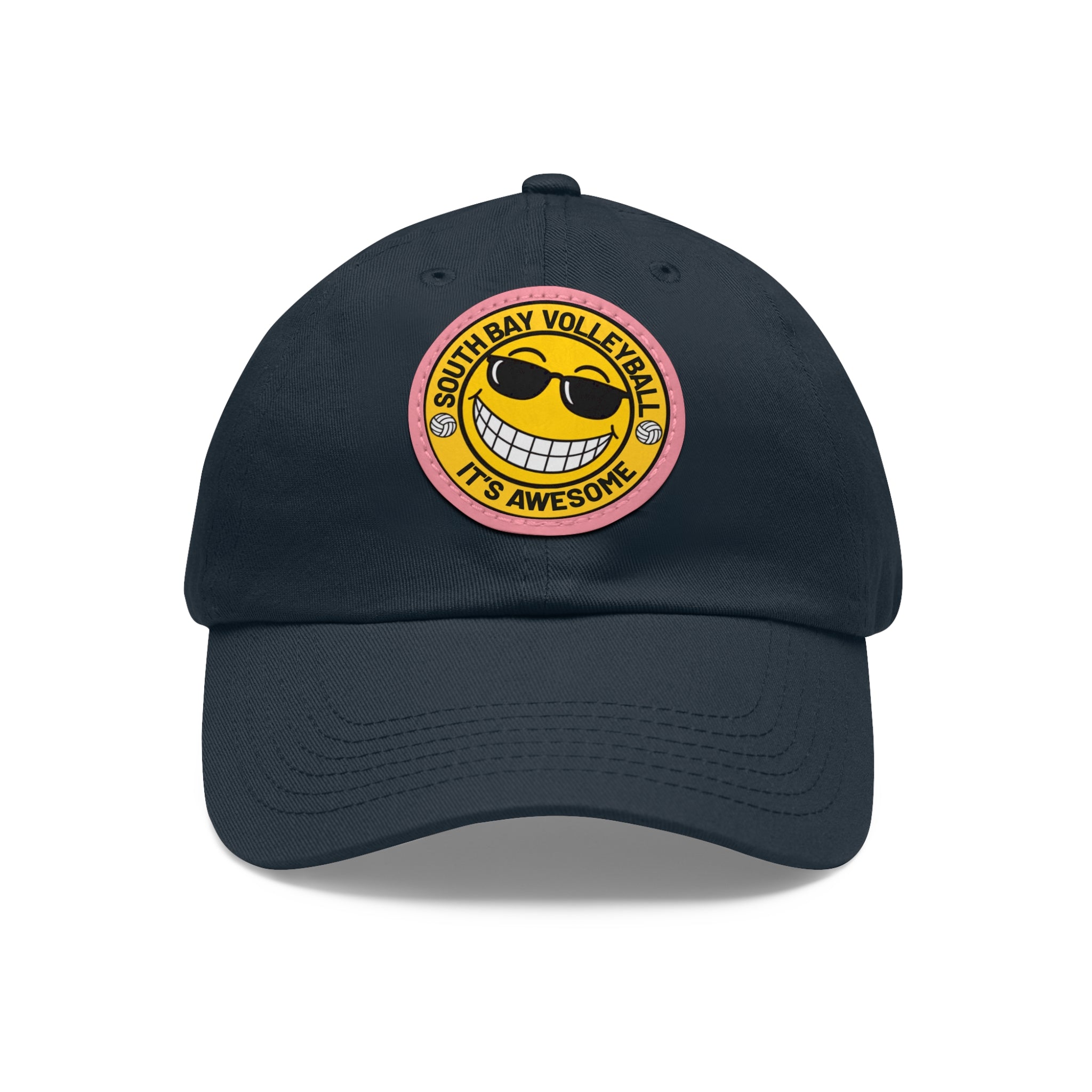 Volleyball Smiley Mom and Dad Hat — "South Bay Volleyball: It’s Awesome" Leather Patch