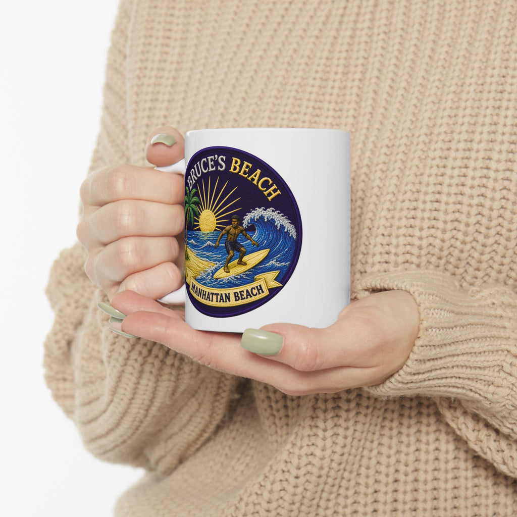 Bruce's Beach Ceramic Mug — Manhattan Beach California & Surf Design (11oz, 15oz)