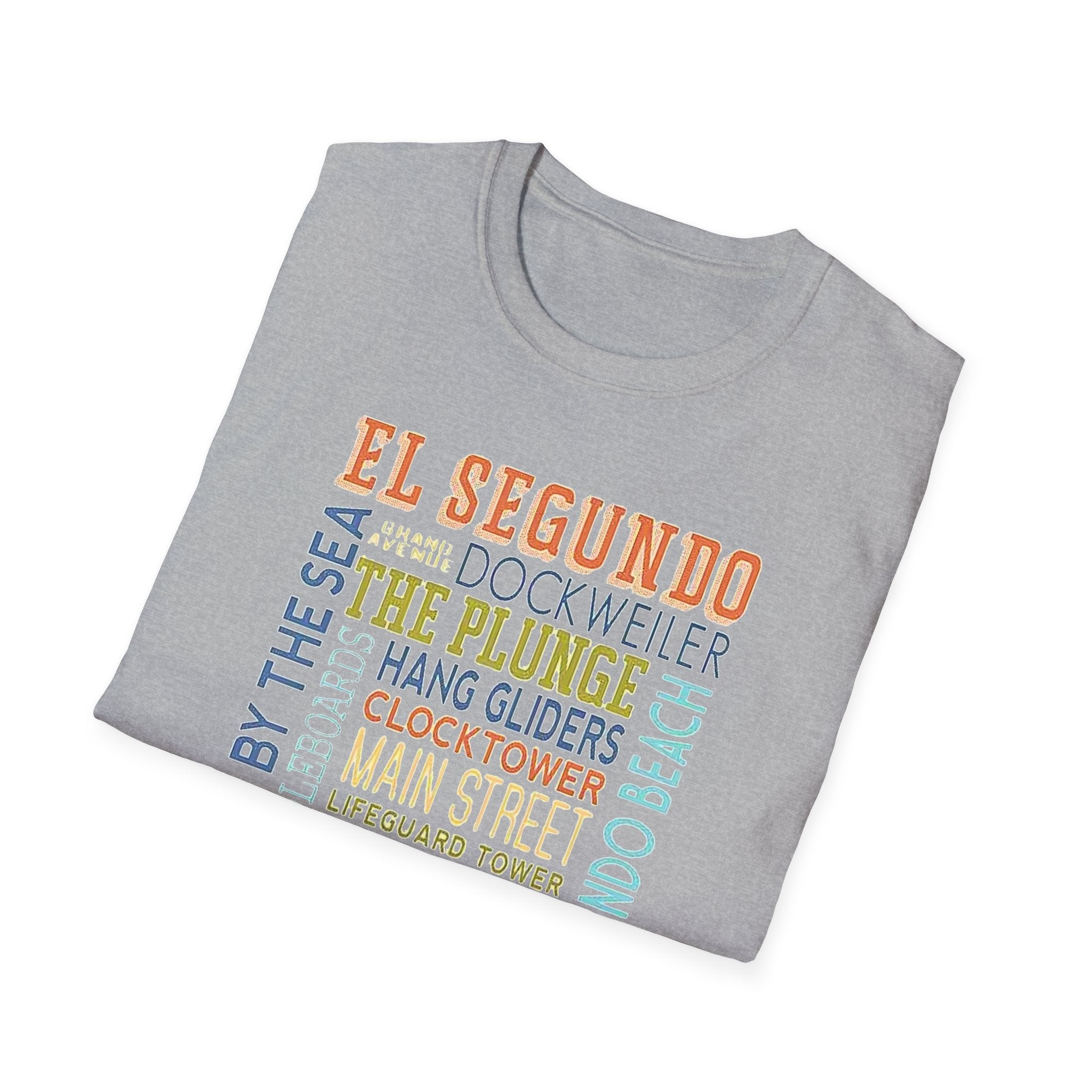 El Segundo Typography T-Shirt | Beach Town Landmarks Word Art