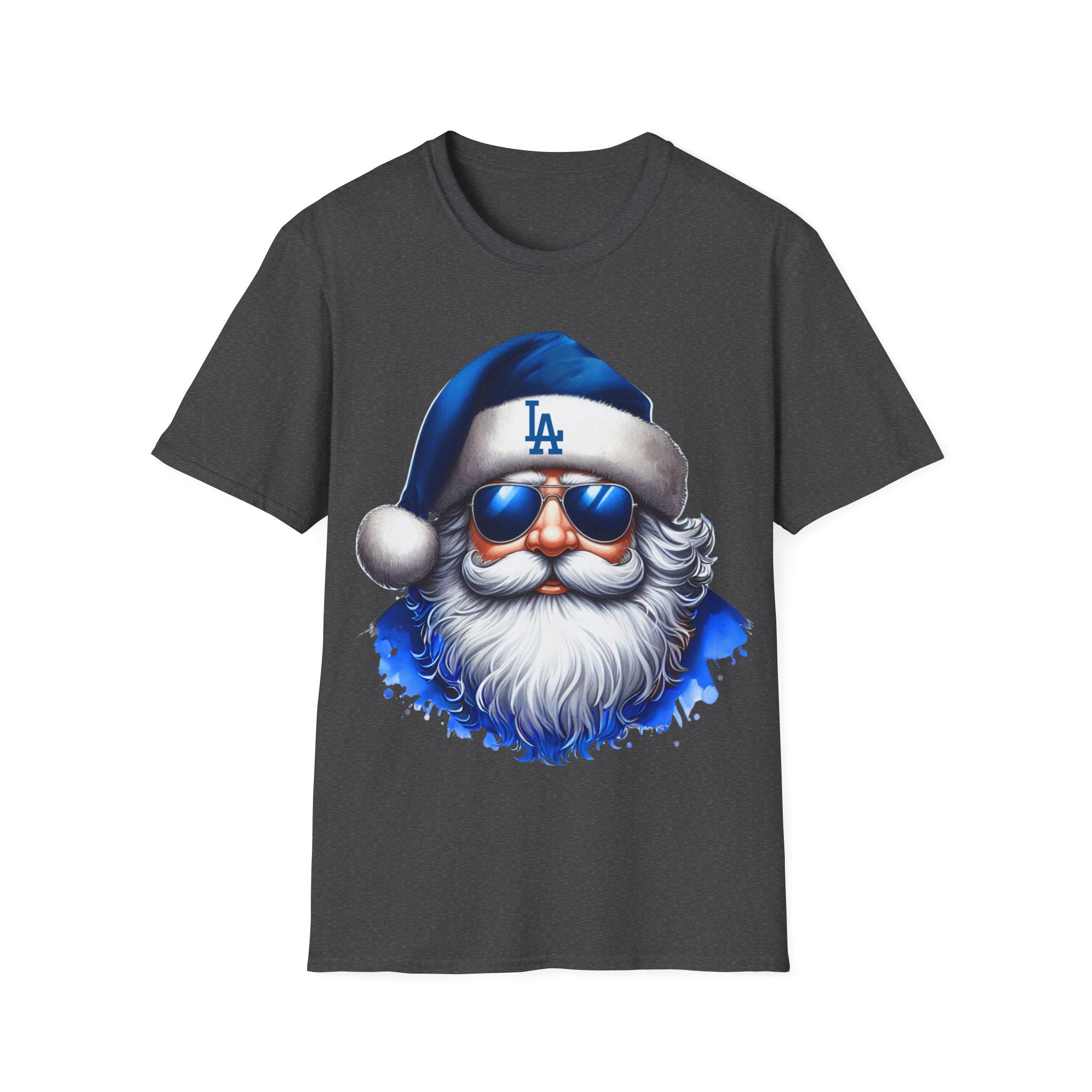 LA Dodgers Blue Santa T-Shirt — Cool Sunglasses Holiday Tee