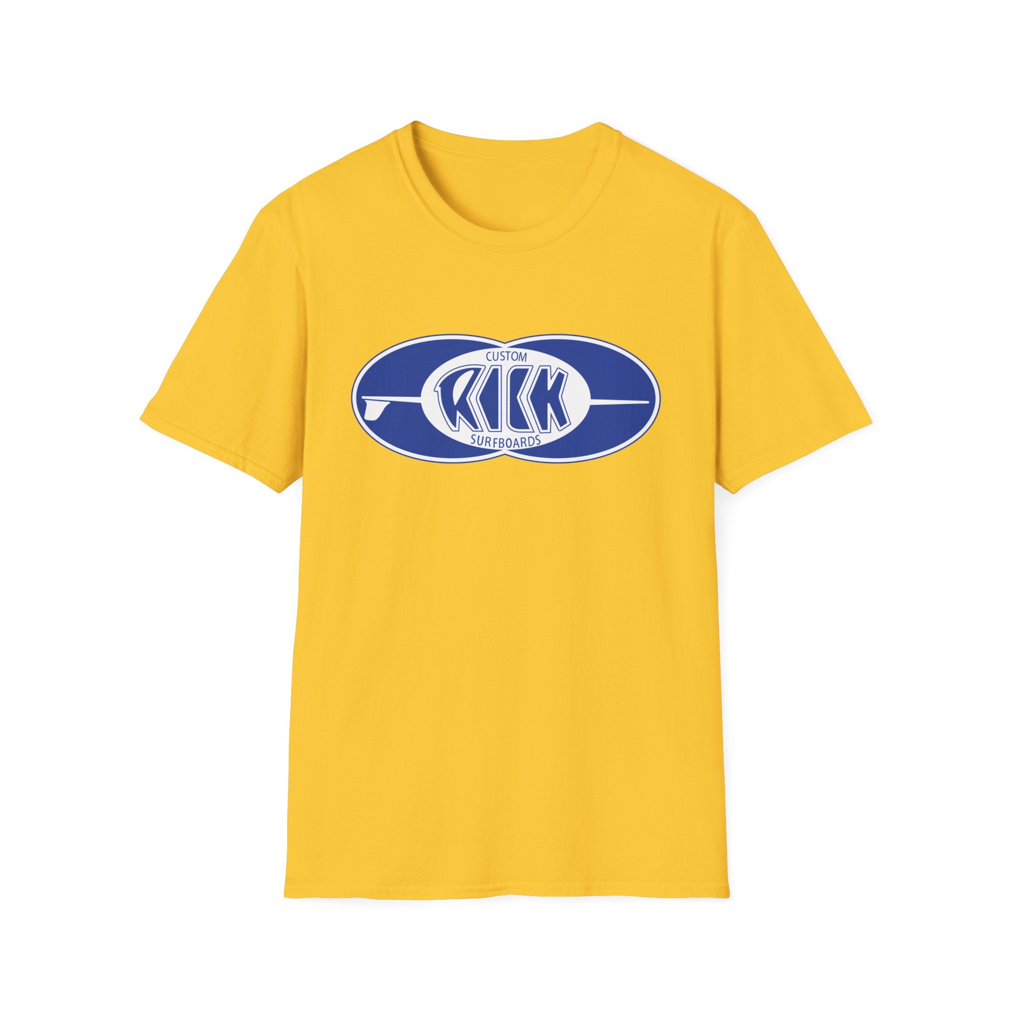 Rick Surfboards Unisex Softstyle T-Shirt Old School Hermosa Beach Print 1 Side