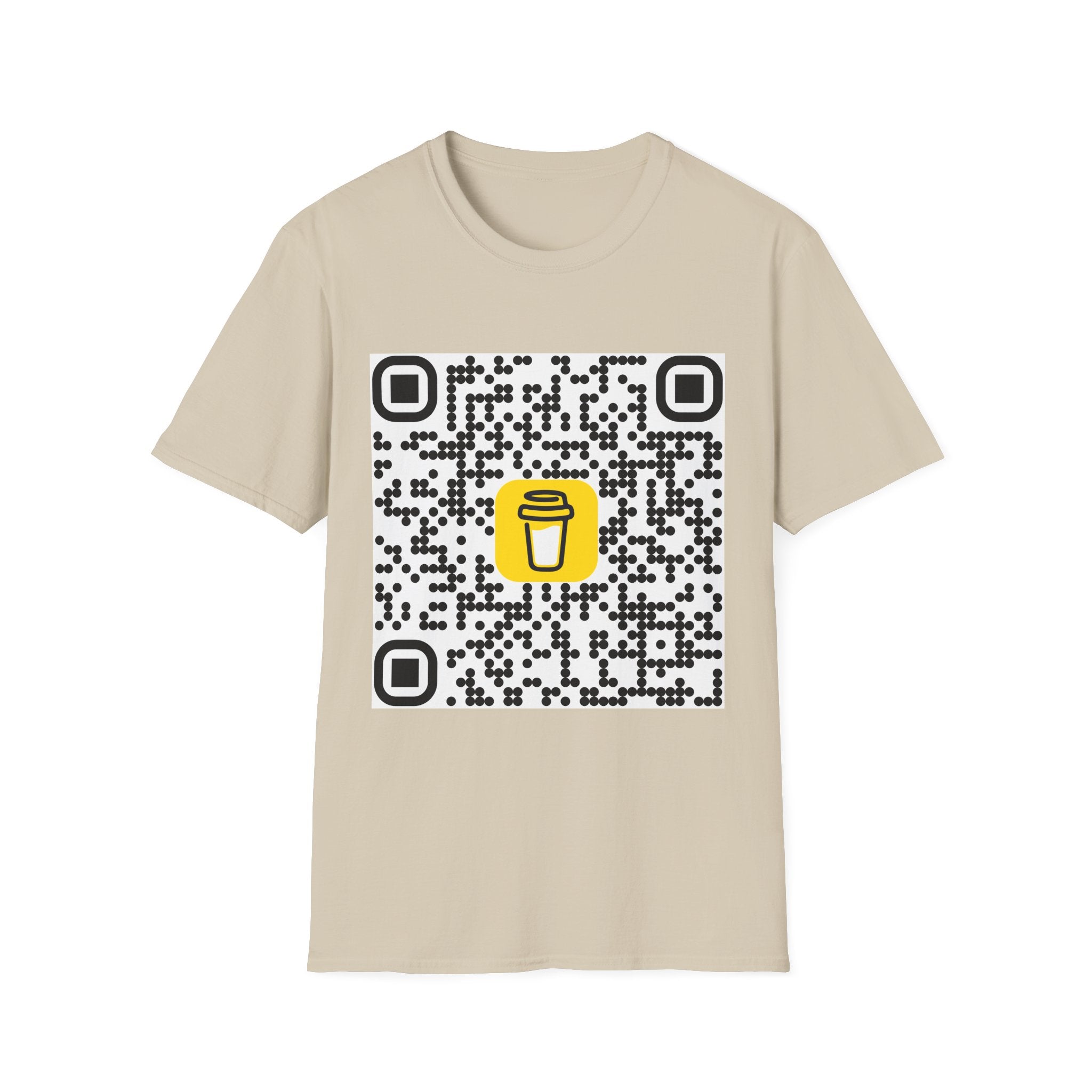 QR Code Coffee Cup T‑Shirt — Scan-to-Order Cafe Tee