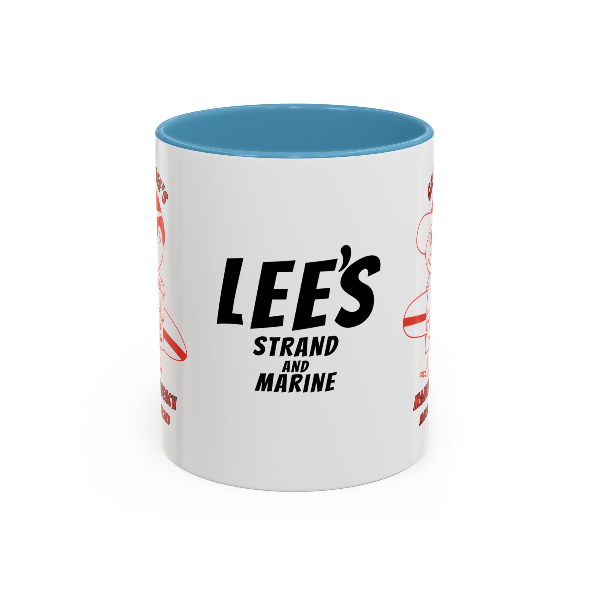 Greasy Lee's Surfer Logo Mug | Marine and Strand Manhattan Beach Old School  Accent Coffee Mug 11oz 15oz