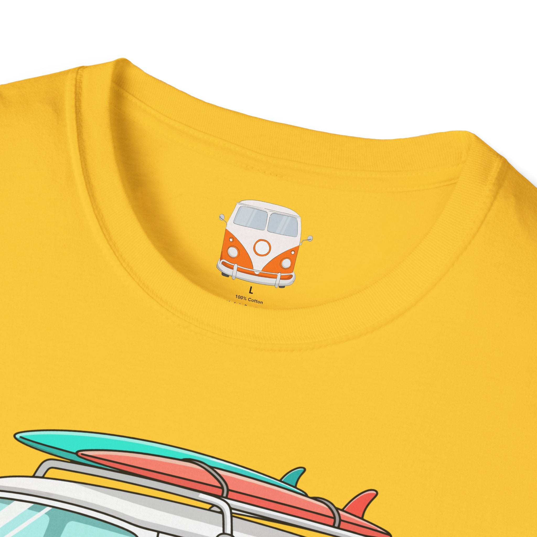 Retro Surf VW Van T-Shirt | Vintage Camper Bus Beach Tee Original Bare Feet