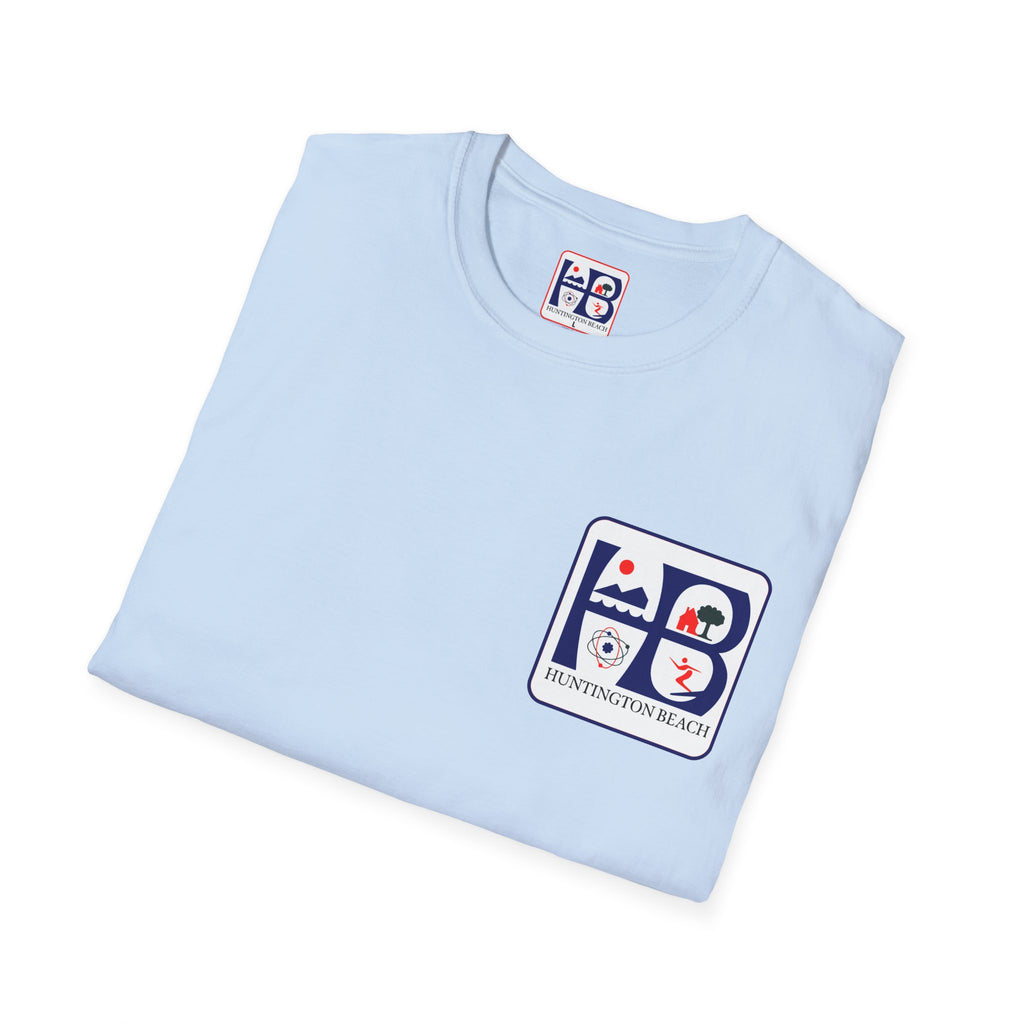 Huntington Beach Retro Logo T-Shirt — HB Surf & Sunset Tee (printed 3 side)