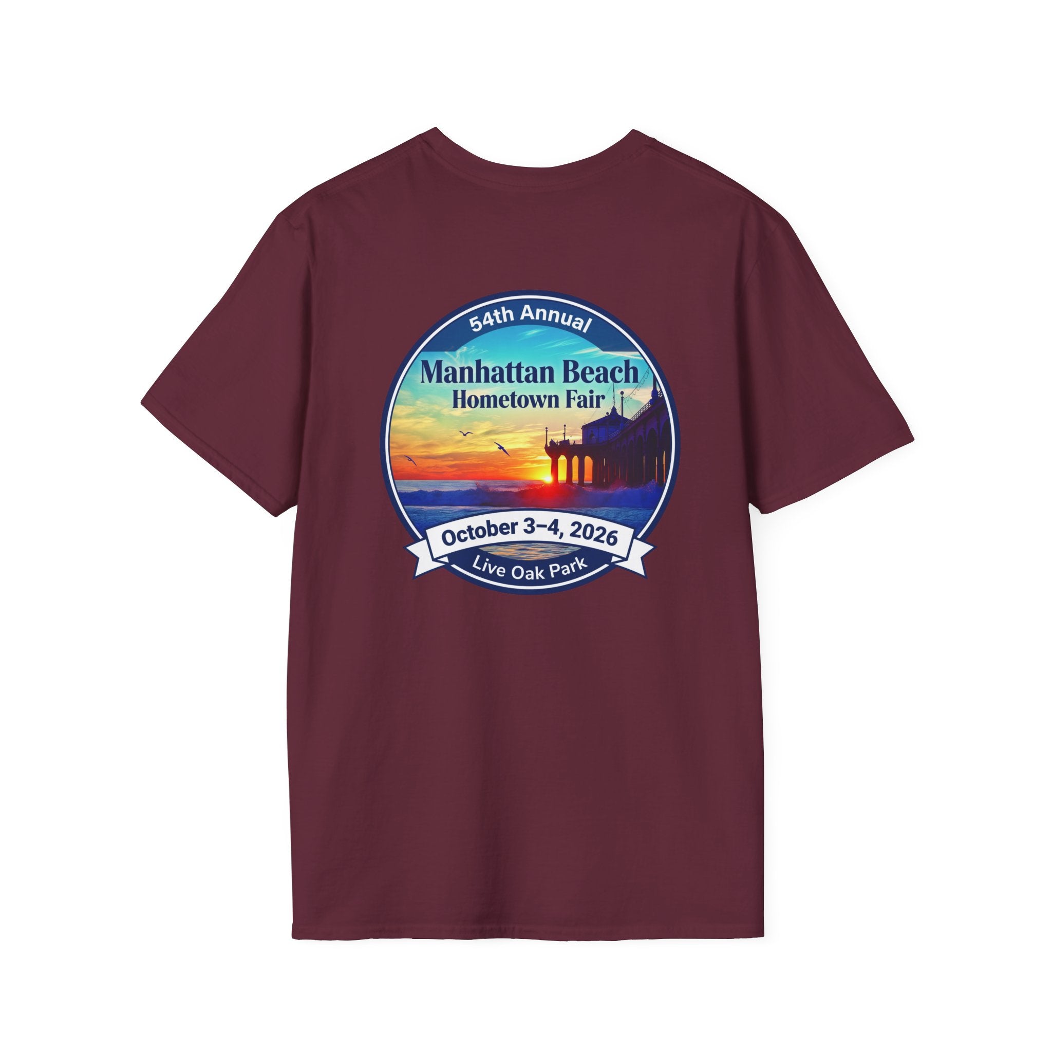 Manhattan Beach Hometown Fair T-Shirt — 54th Annual Sunset Surf Logo (Oct 3-4, 2026)