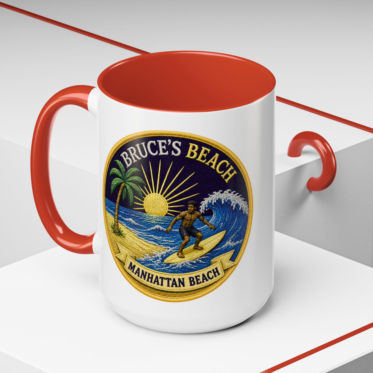 Manhattan Beach Surf Mug — Bruce’s Beach Coffee Cup (11/15oz Accent)
