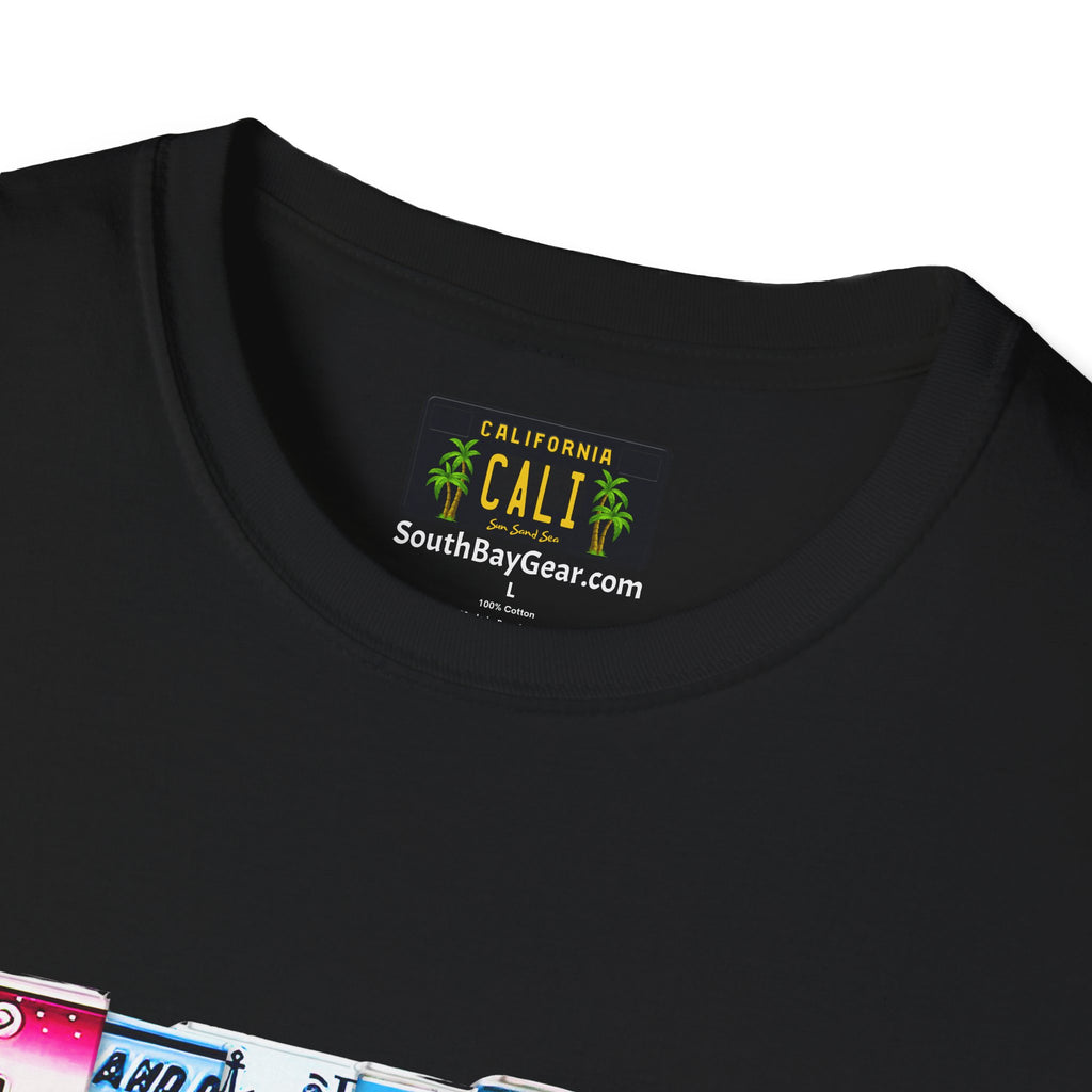 California License Plate Letters T-Shirt | Vintage Road Trip State Tee