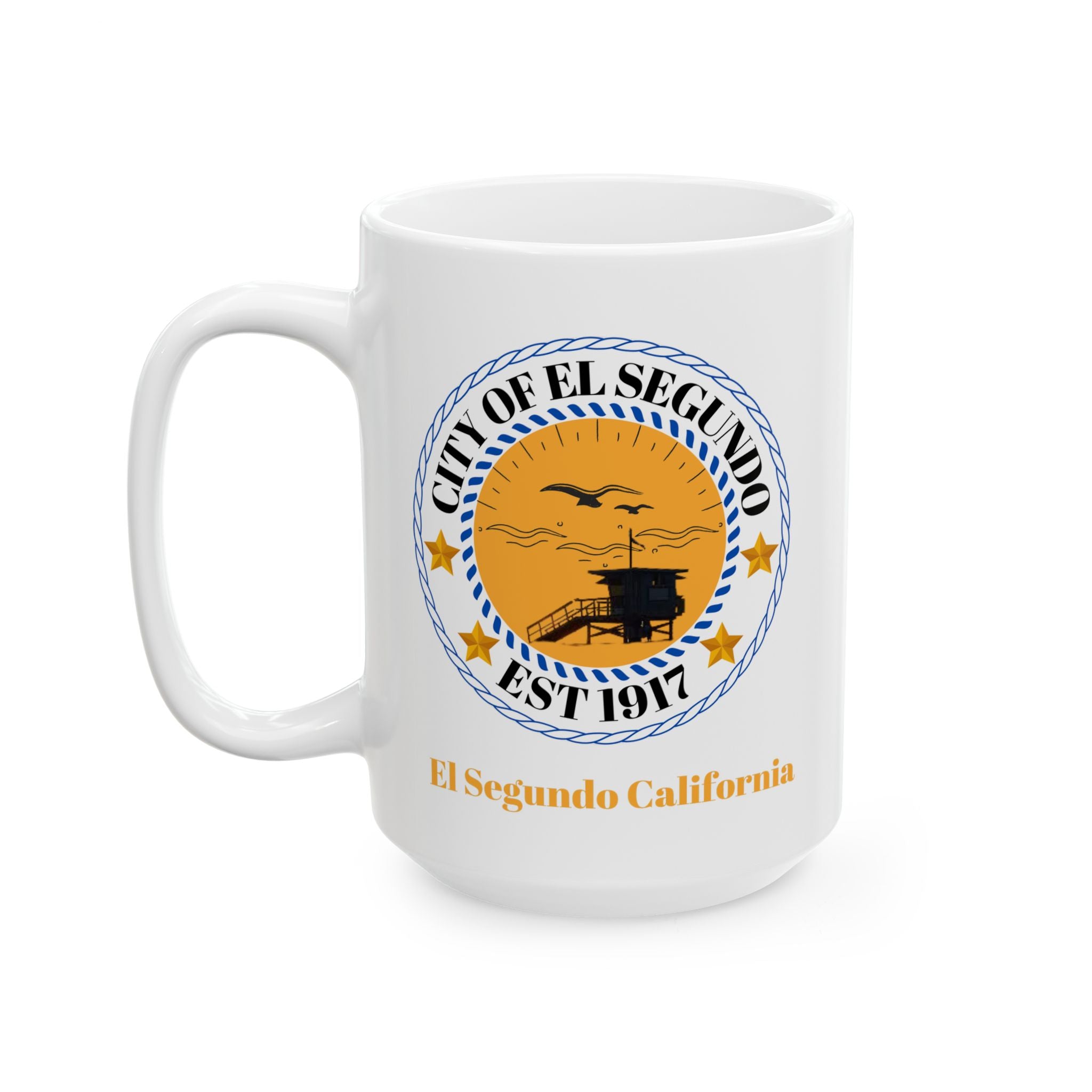 El Segundo California Seal Ceramic Mug — City Crest Coffee Cup (11oz, 15oz)