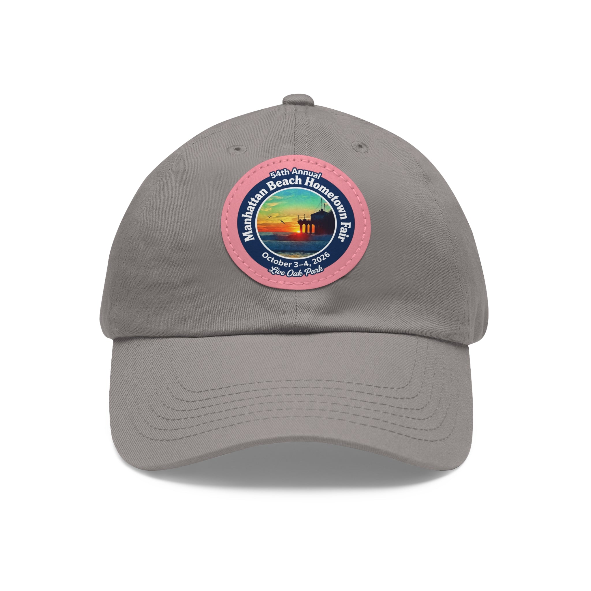 Manhattan Beach Hometown Fair 2026  Beach  Live Oak Park Annual Festival Round Leather Patch Hat