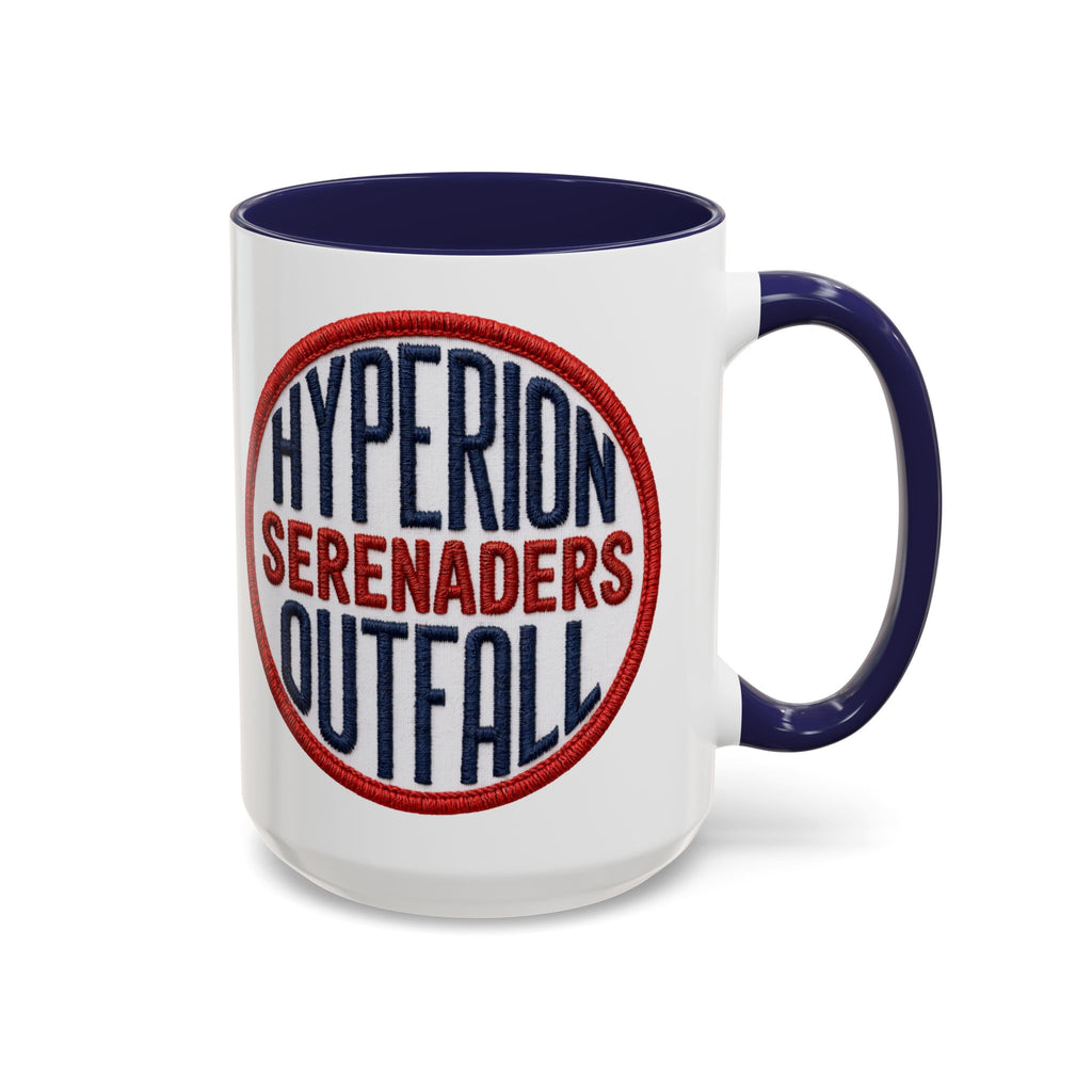 Accent Coffee Mug — "Hyperion Serenaders Outfall" Retro Patch Ceramic Mug (11/15oz)