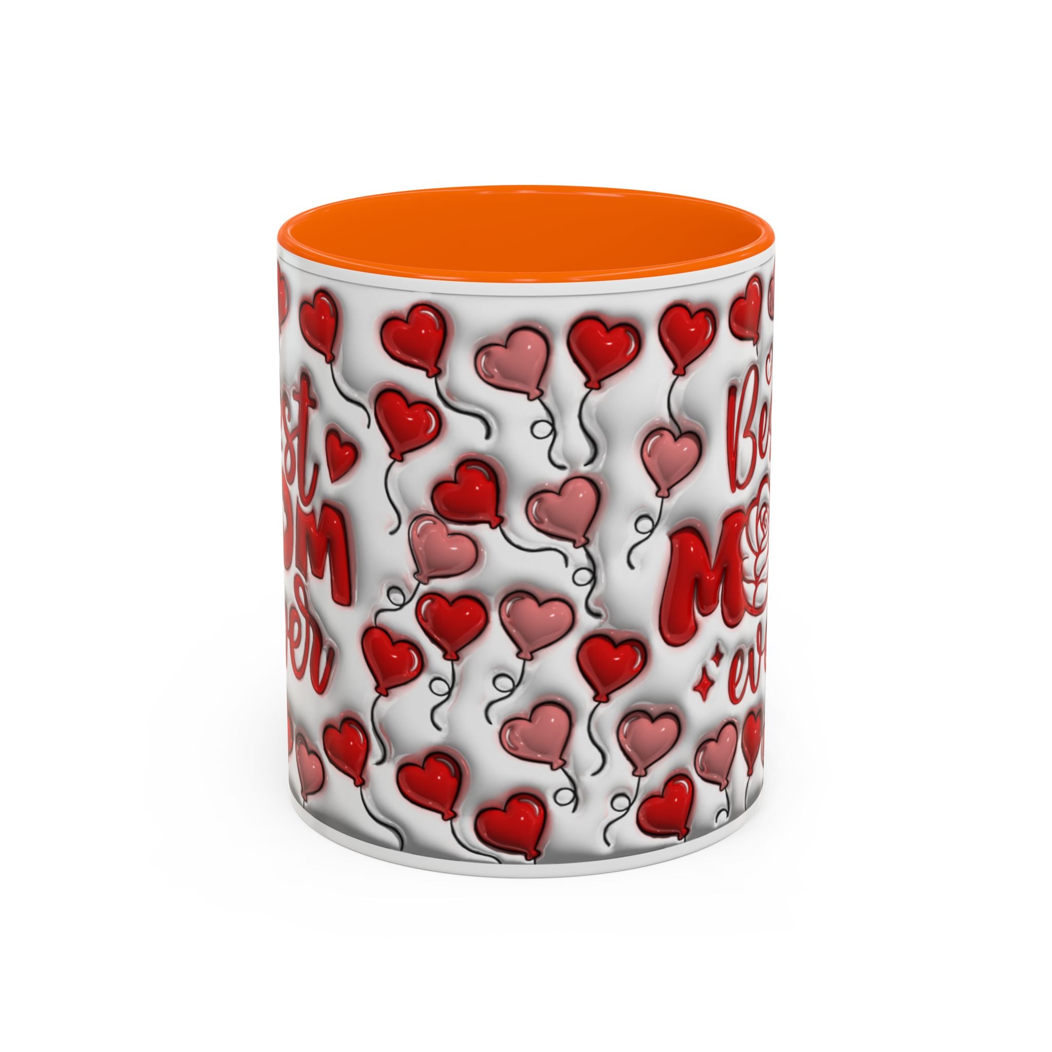 Best Mom Ever Valentines Day Hearts Accent Coffee Mug (11, 15oz)