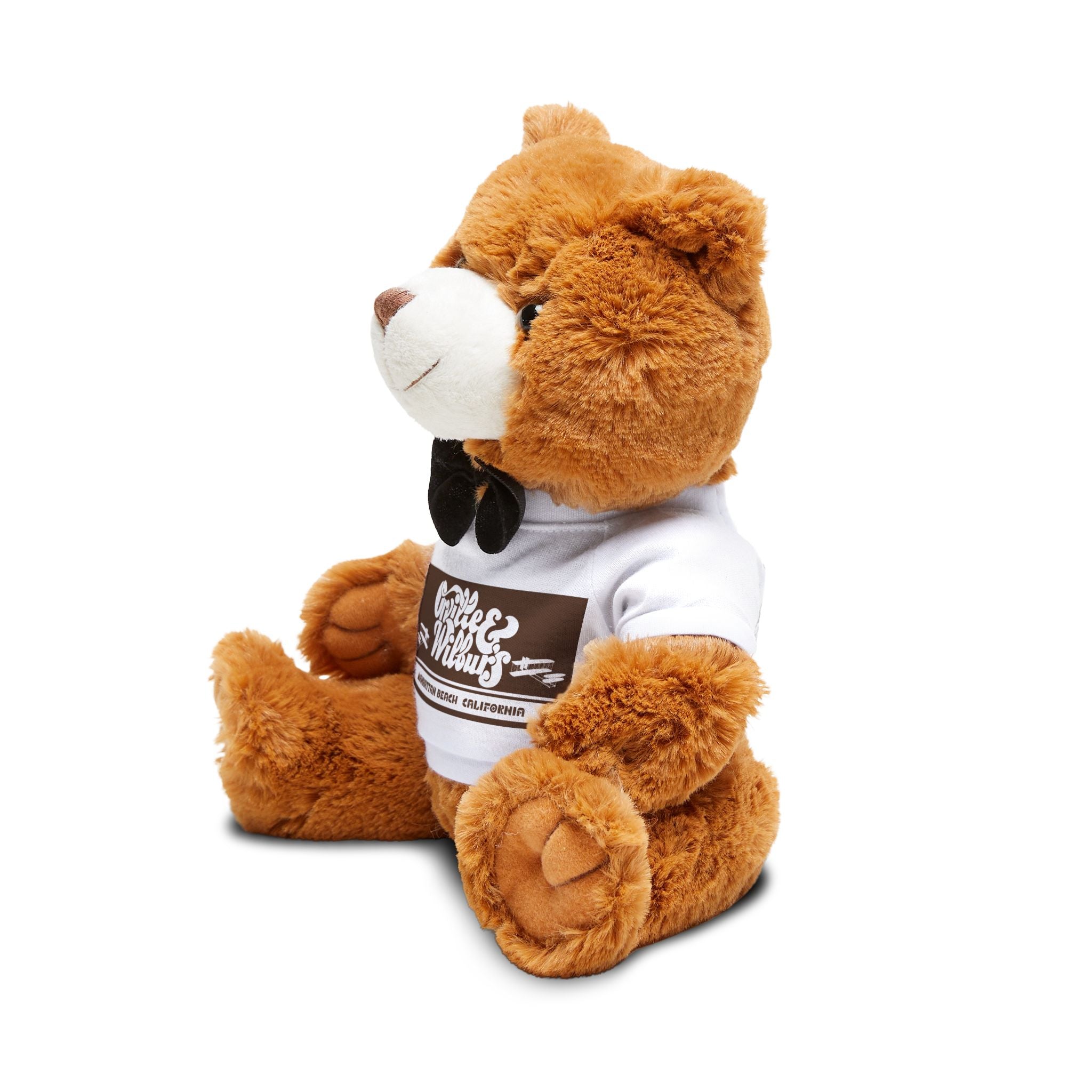 Orville and Wilburs Manhattan Beach IYKYK Teddy Bear with T-Shirt Plush Toy | Bow Tie, Graphic Tee