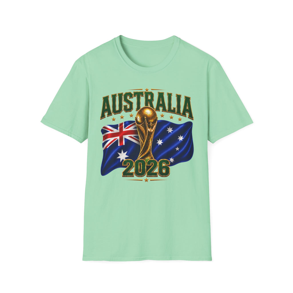 Australia 2026 Soccer World Cup T-Shirt — Aussie Flag & Trophy Design