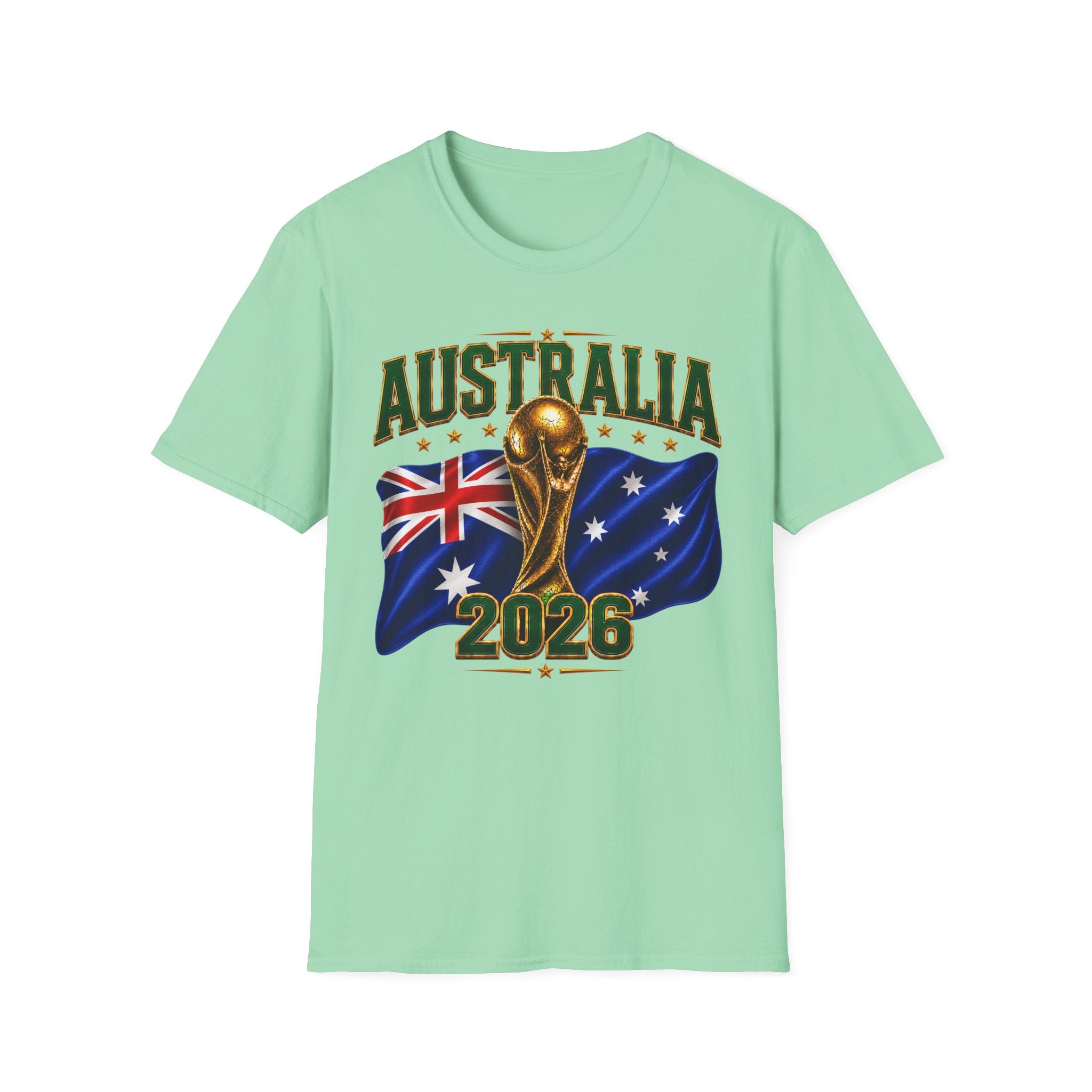Australia 2026 Soccer World Cup T-Shirt — Aussie Flag & Trophy Design