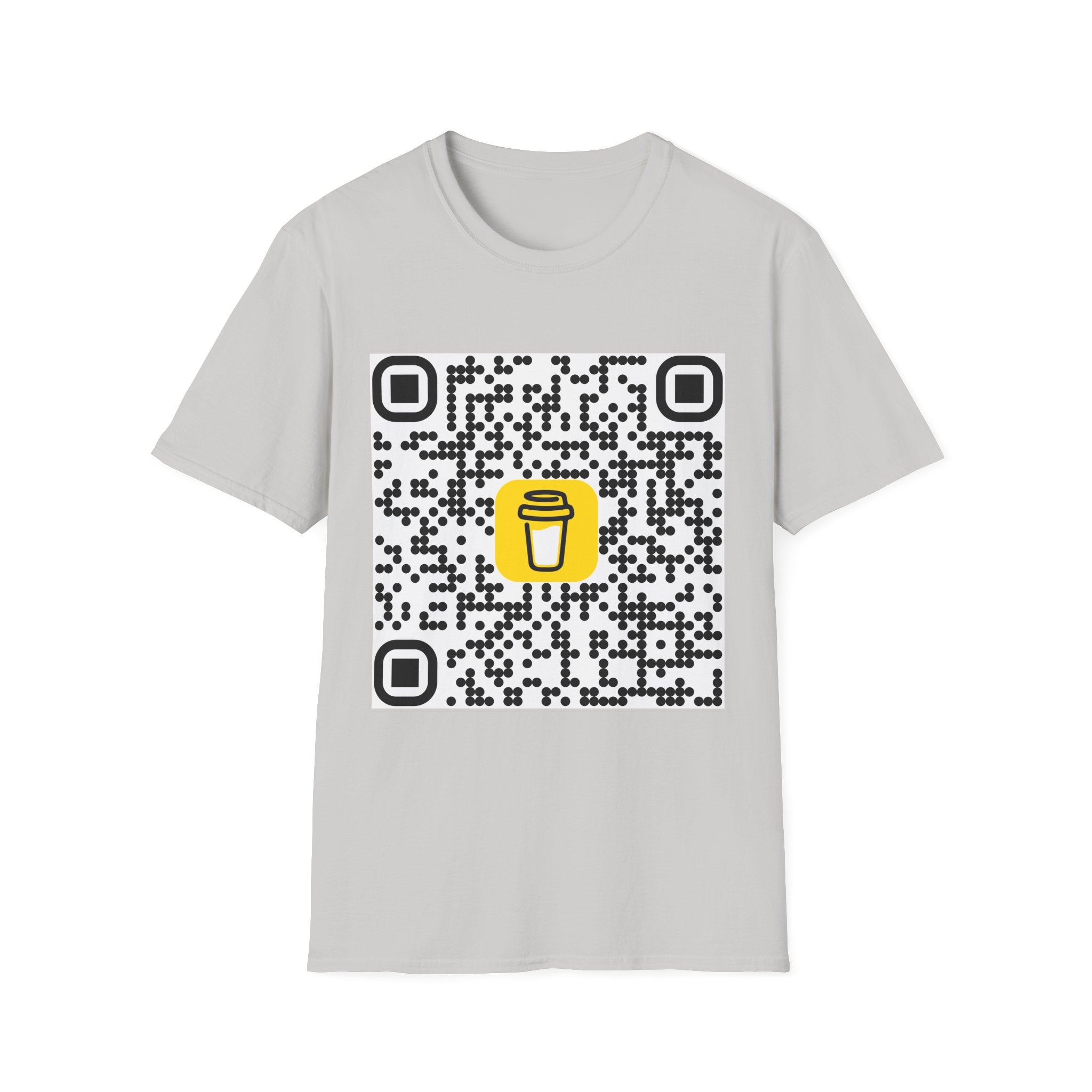 QR Code Coffee Cup T‑Shirt — Scan-to-Order Cafe Tee