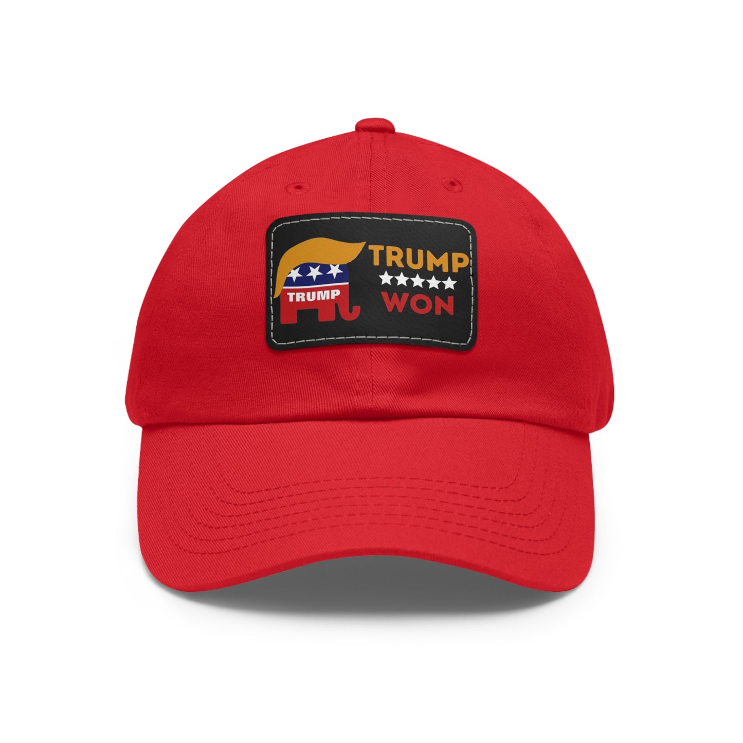 Trump Won Mom and Dad Hat with Leather Patch (Rectangle)