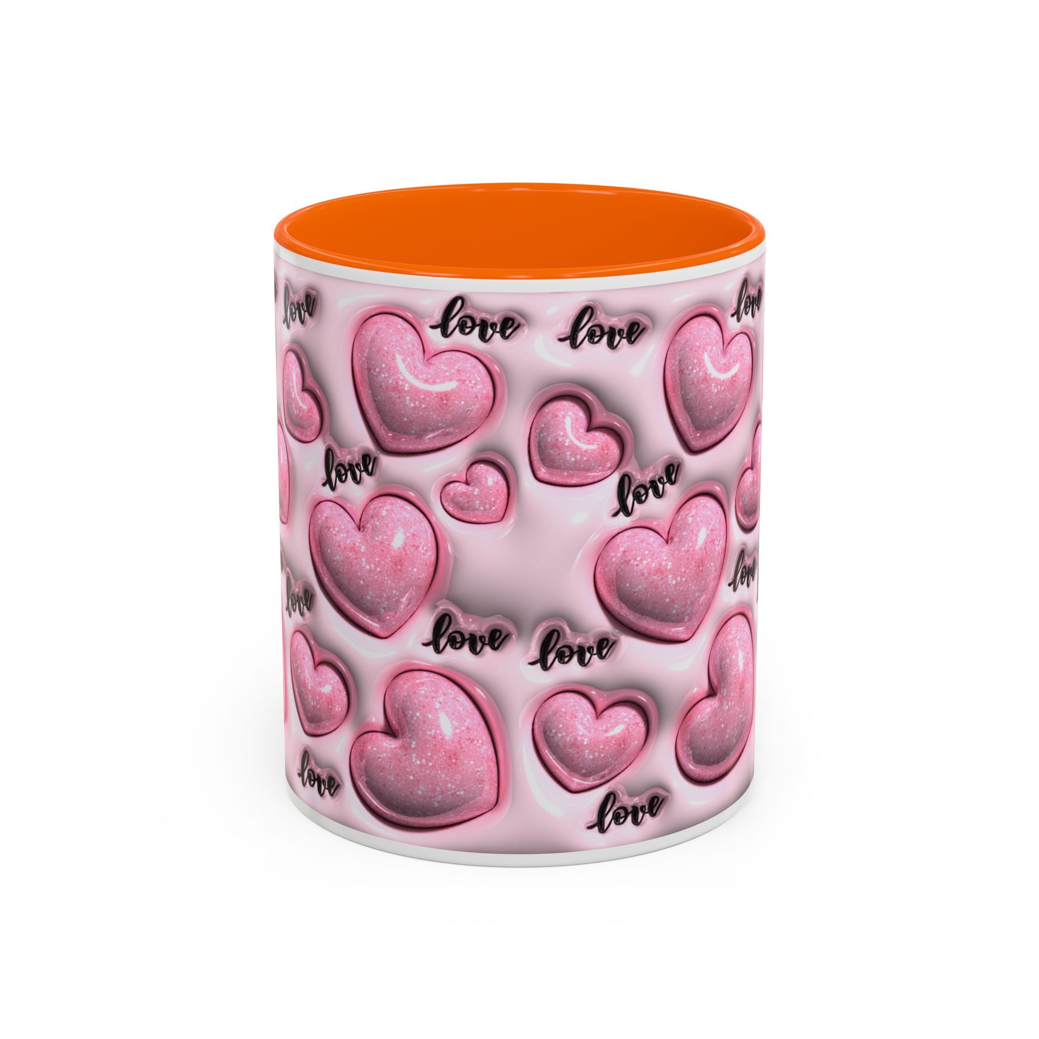 Pink Heart Pattern love Mug | Accent Coffee Mug 11oz 15oz