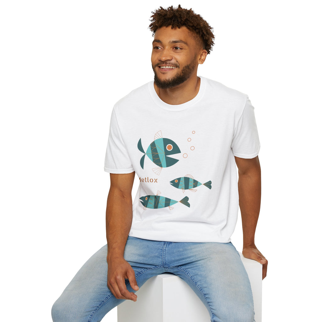Metlox Pottery Fish Trio T-Shirt | Minimal Ocean Illustration