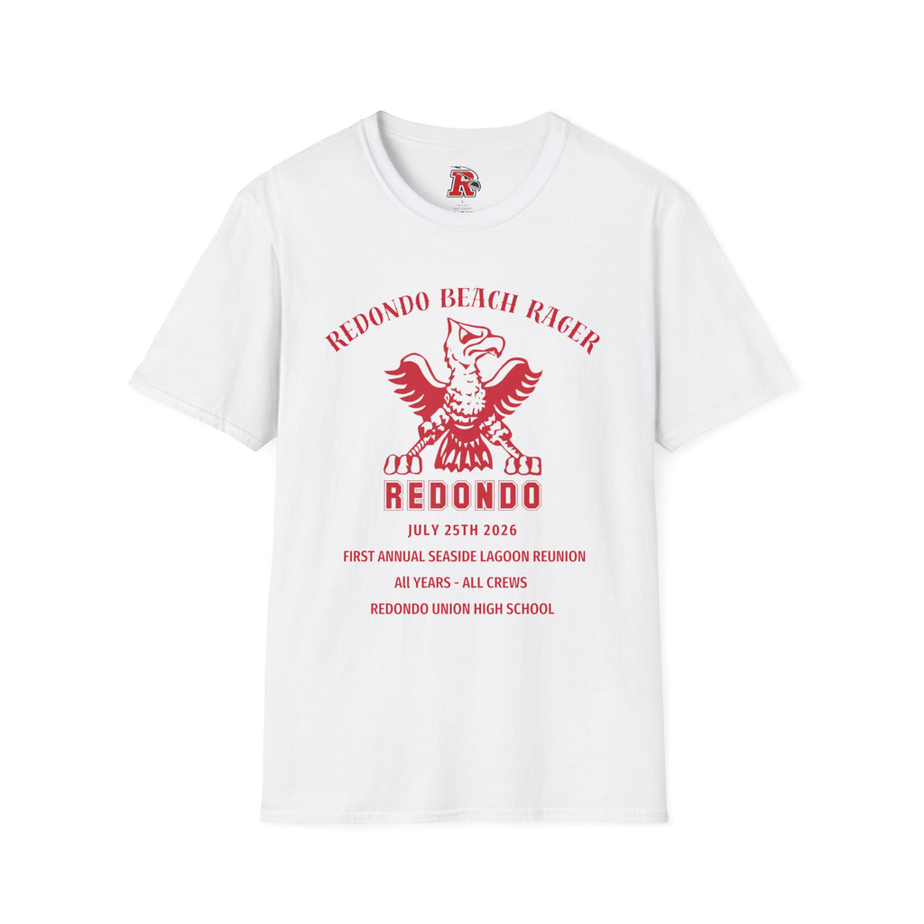 Redondo Beach Rager T-Shirt — Vintage School Spirit Graphic Tee - First Annual All Class Reunion 7-25-26 at Seaside Lagoon Redondo Beach