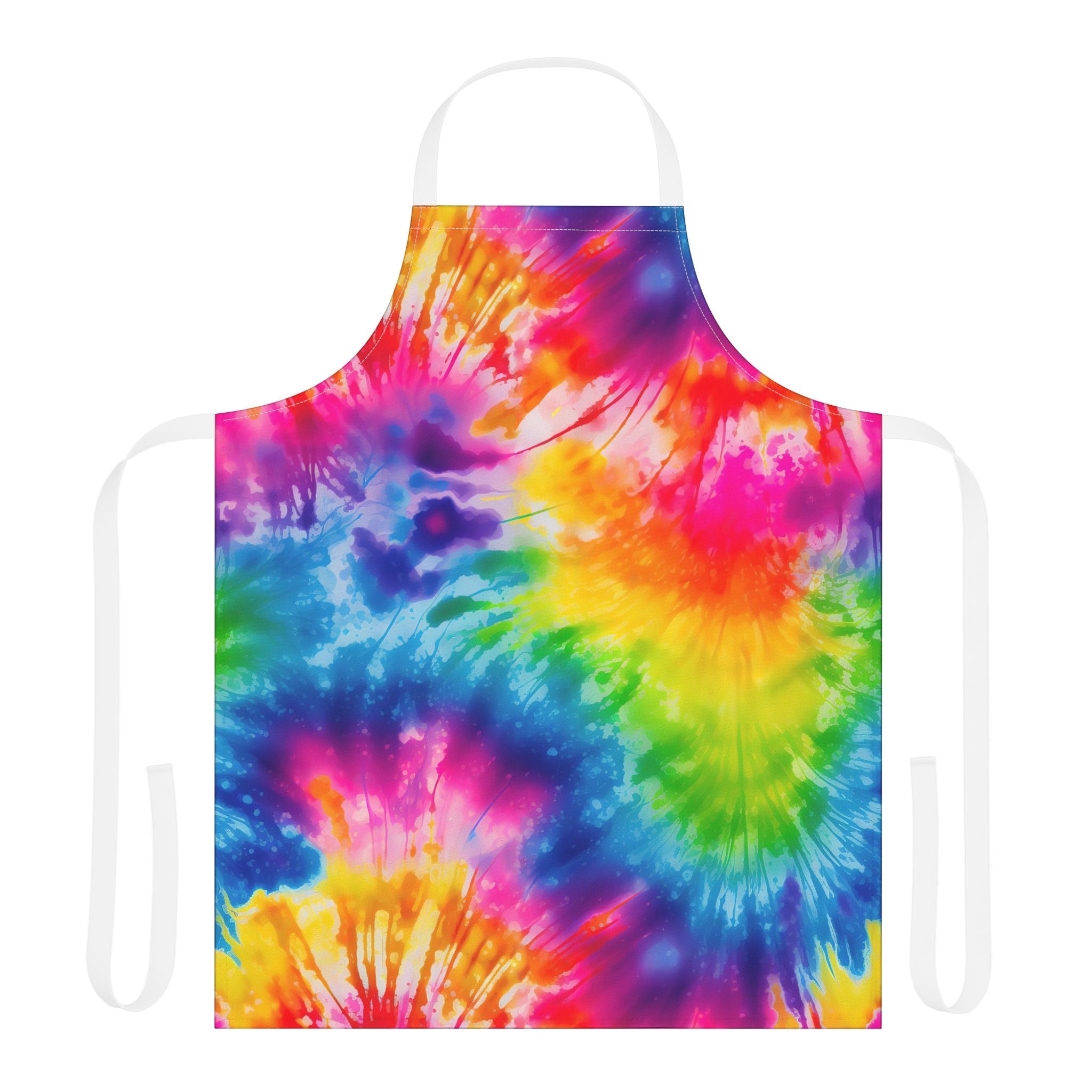 Tie-Dye Colorful Kitchen Apron – Bright Rainbow Cooking & BBQ Apron