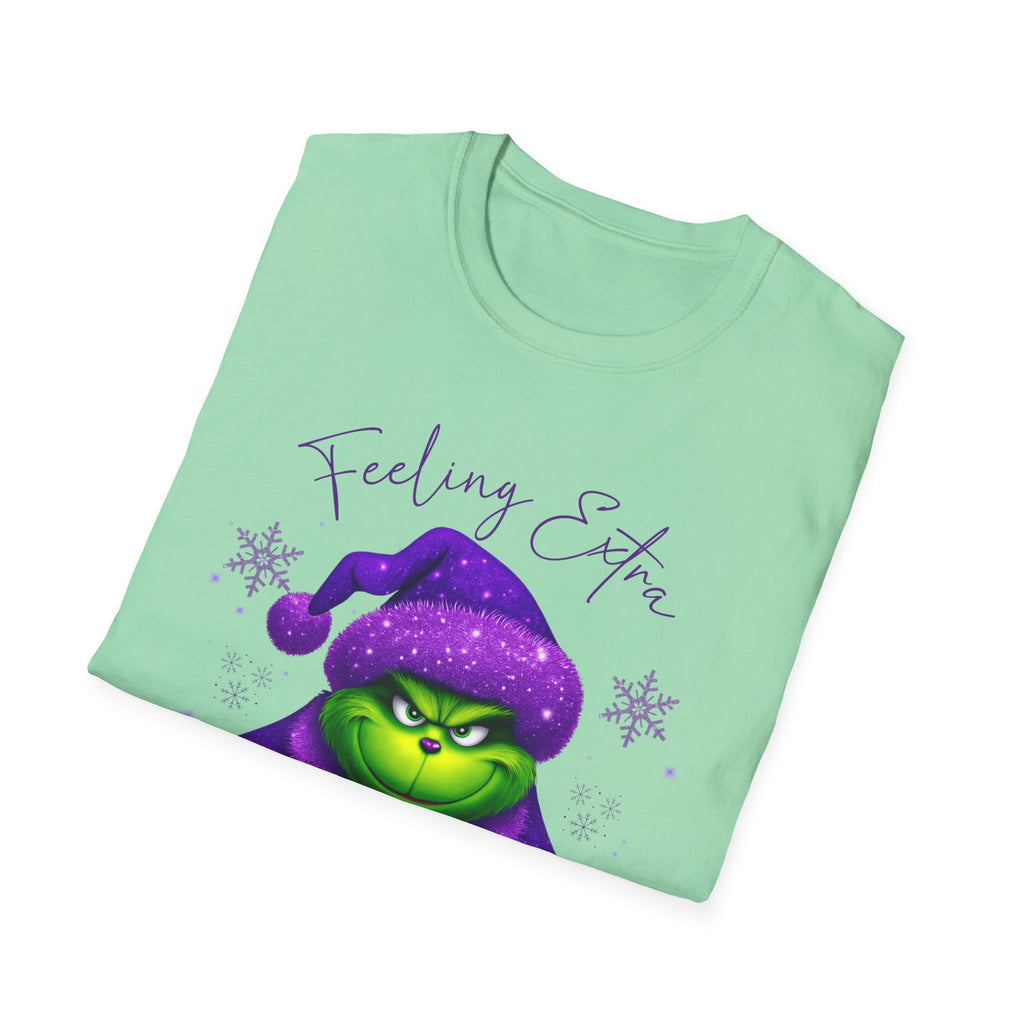 Feeling Extra Grinchy T-Shirt | Grinch Face Holiday Tee