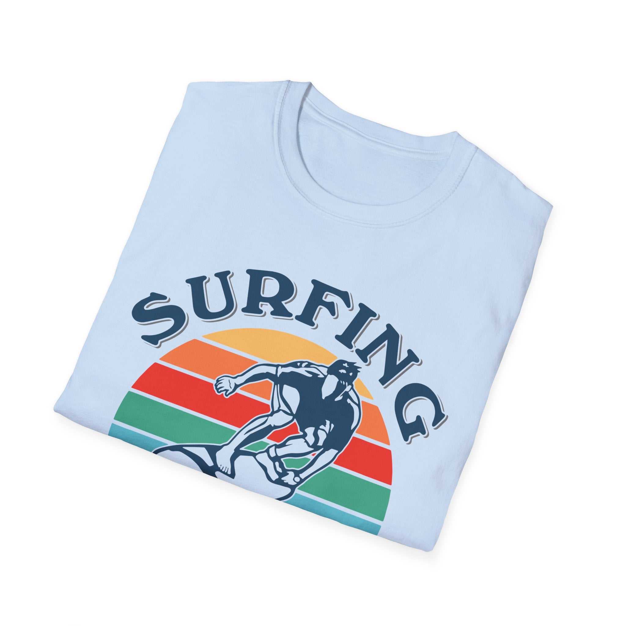 Surfing Makes Me Happy T-Shirt | Retro Sunset Surfer Graphic