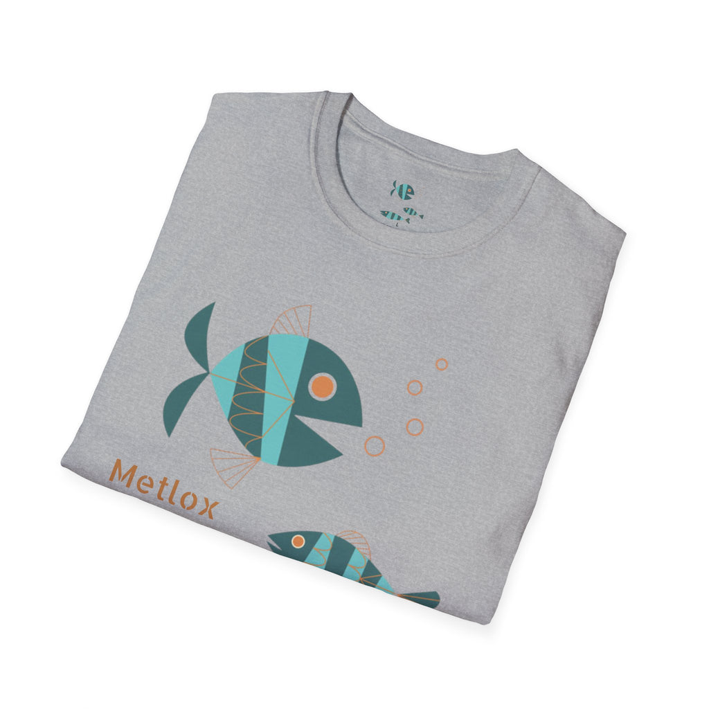 Metlox Pottery Fish Trio T-Shirt | Minimal Ocean Illustration