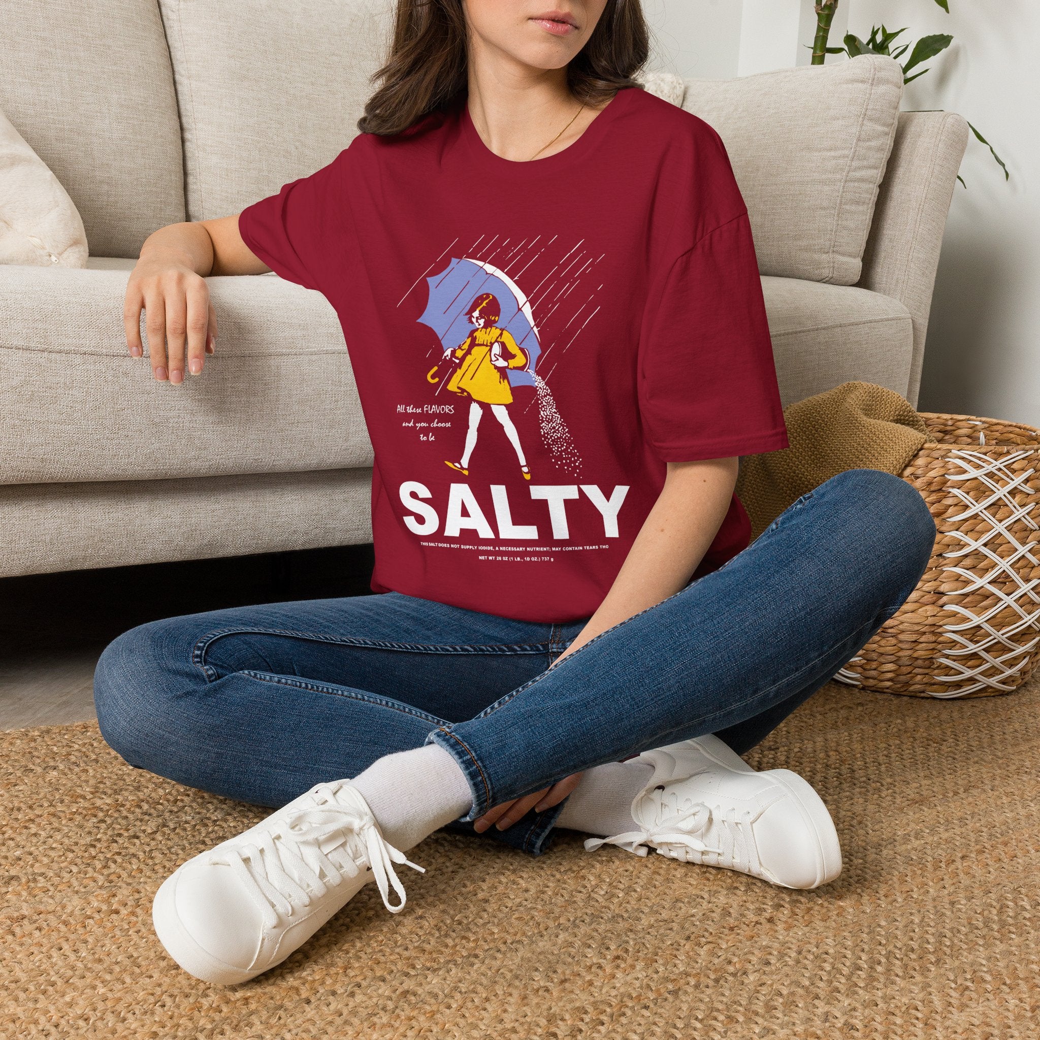 Salty Rainy Day Graphic T-Shirt — Girl with Umbrella Illustration